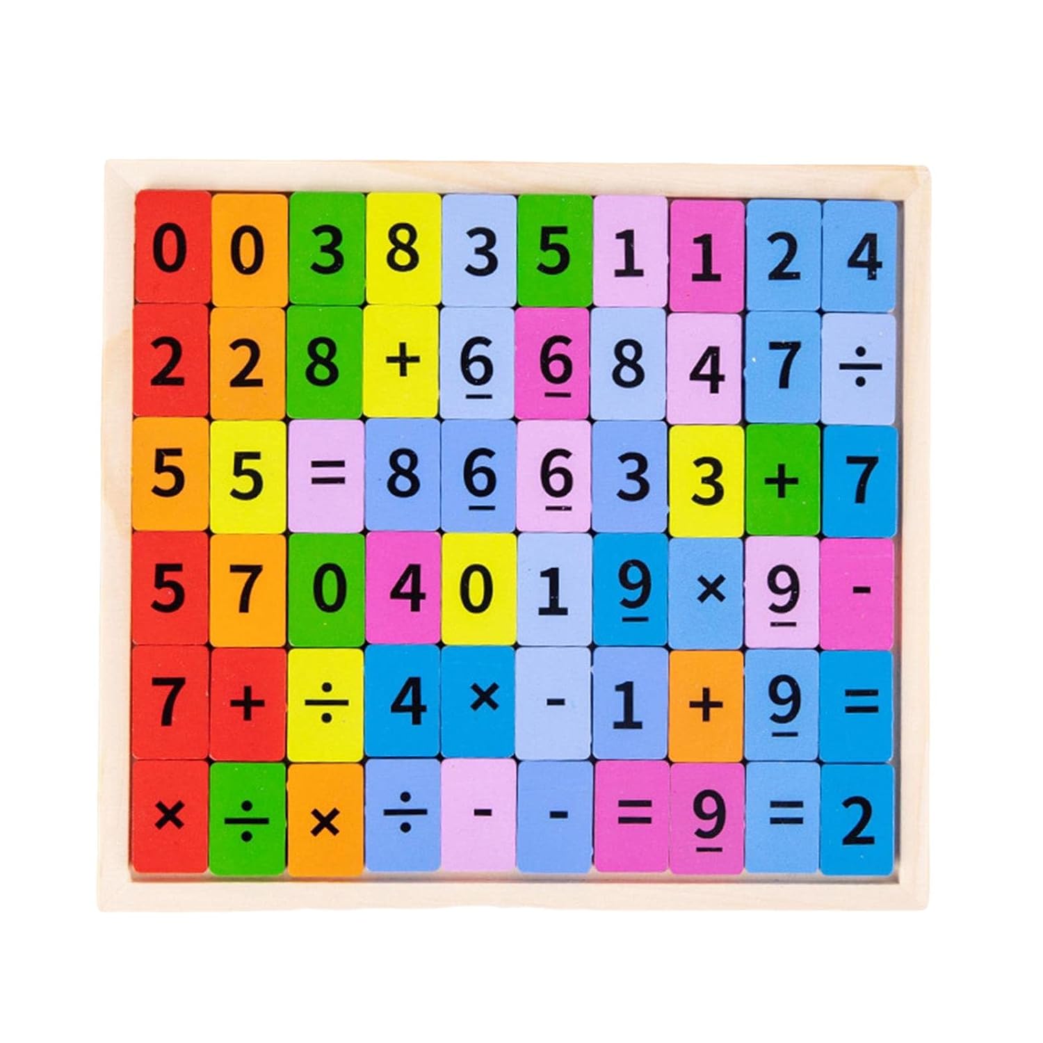 Fidtoy 2in1 Multifunctional Math and Spelling Eliminate the Game, Wooden Double-Sided Number and Letter Learning Board, Montessori Early Education Toy Ages 2-6