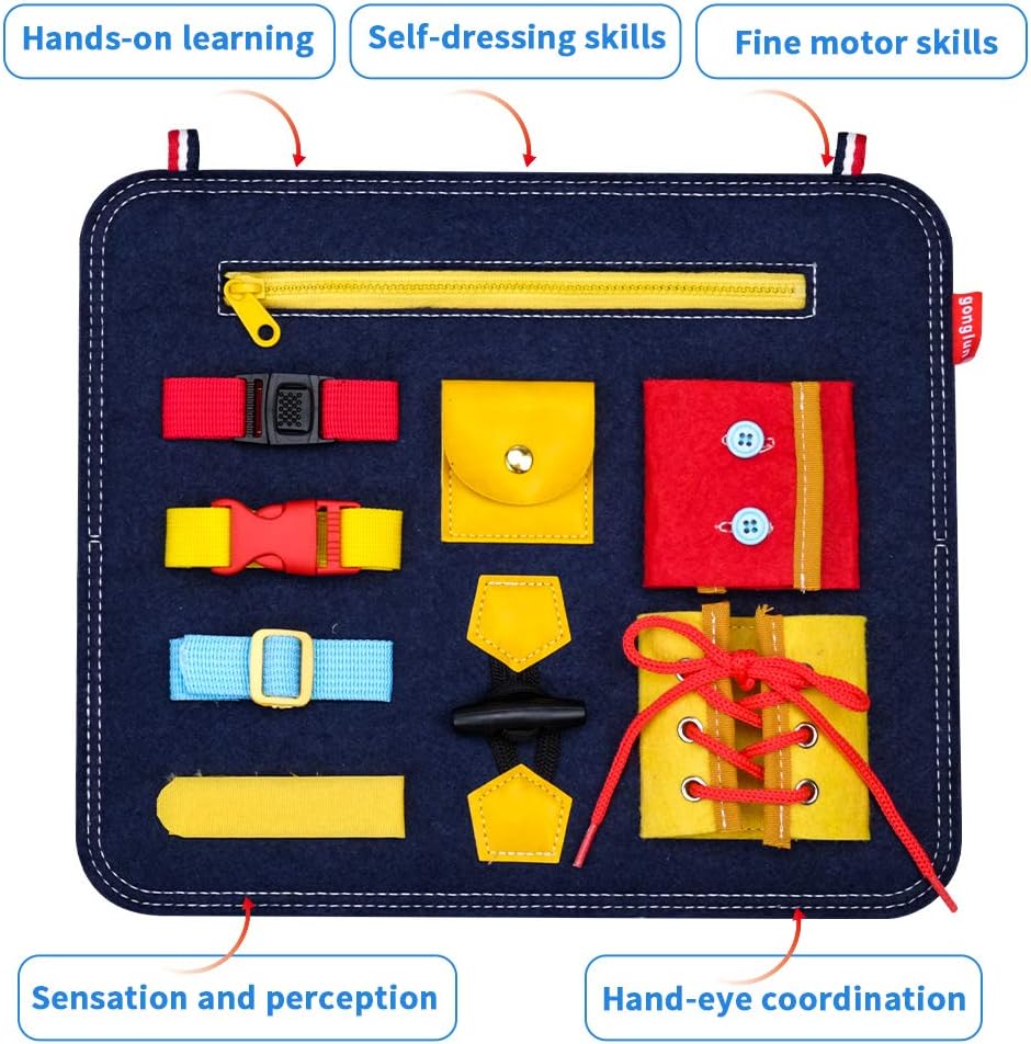 Toddlers Toy Gifts for 4 Year Old Girls Boy, Baby Learning Montessori Toys for Kids Girl Boy Age 4 5 6 Toddler Birthday Present Gift Educational Sensory Busy Board Toy for 4-6 Year Olds Kid Child