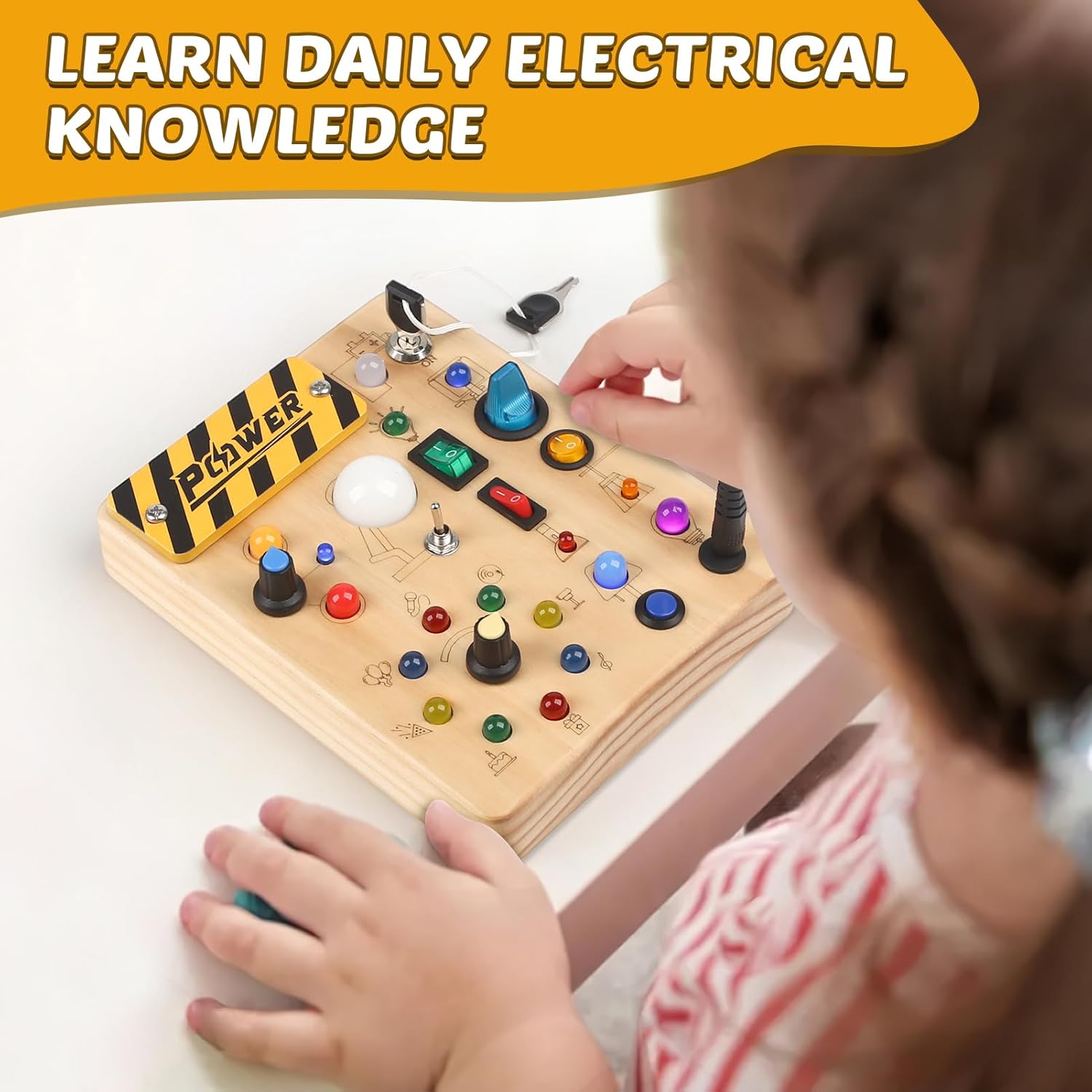 Tableau d'activités Montessori lumineux - Jouet d'apprentissage sensoriel pour tout-petits