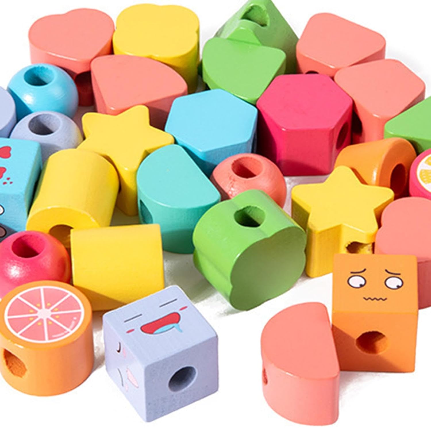 ATORSE™ Matching Shapes Stacking Toy Stem Lacing Beads for Birthday Gift Kids|Baby | Toys for Baby | Developmental Baby Toys