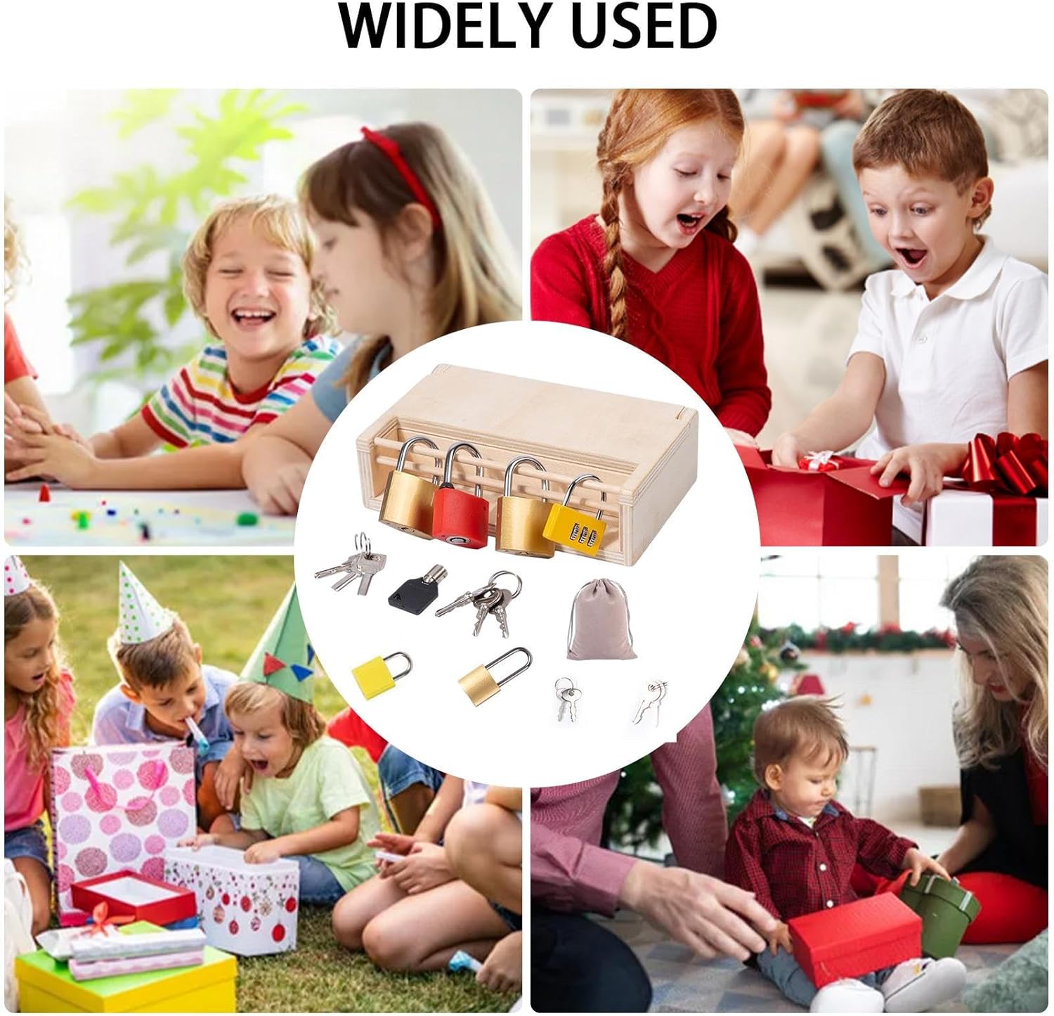 Fechadura e Brinquedo Chave - Desbloquear madeira | Atividades aprendizagem pré-escolar, materiais Montessori madeira e brinquedos educativos para crianças Shakven