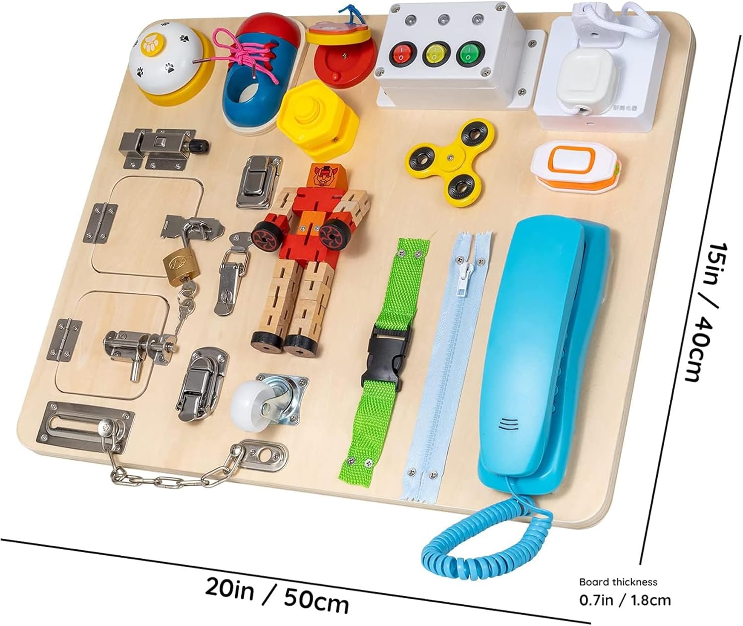 Tablero de actividades de madera Montessori 20 en 1 Fidtoy para niños pequeños