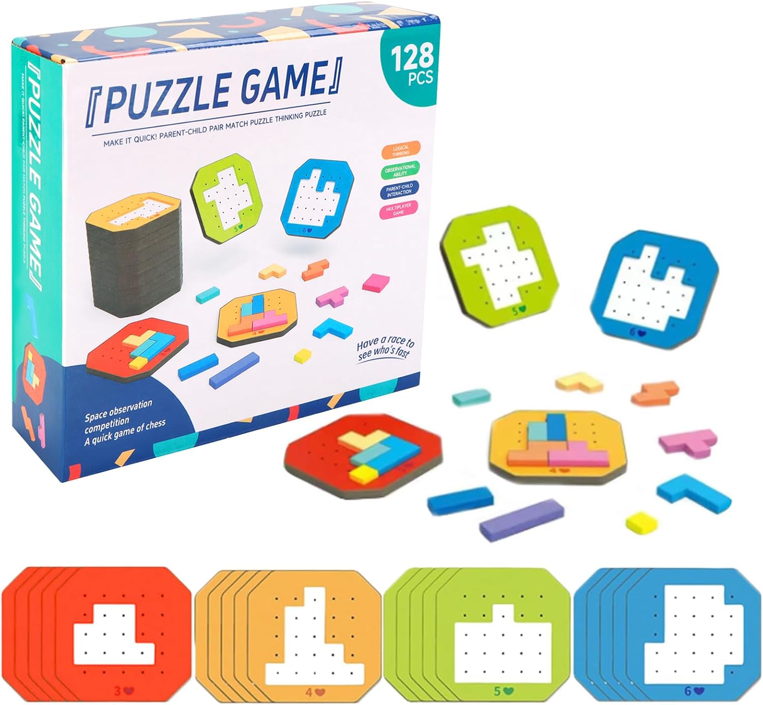Juego de bloques de espuma desafiante Tangram 3D multijugador - 999
