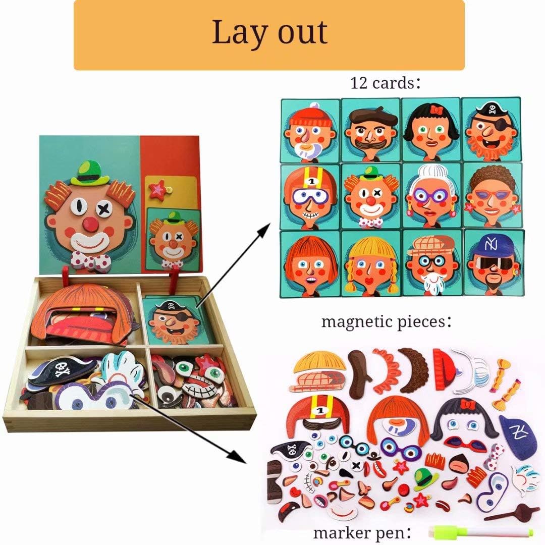 Fidtoy Double-Sided Magnetic Puzzle Board for Toddlers – Creative Learning & Drawing Toy