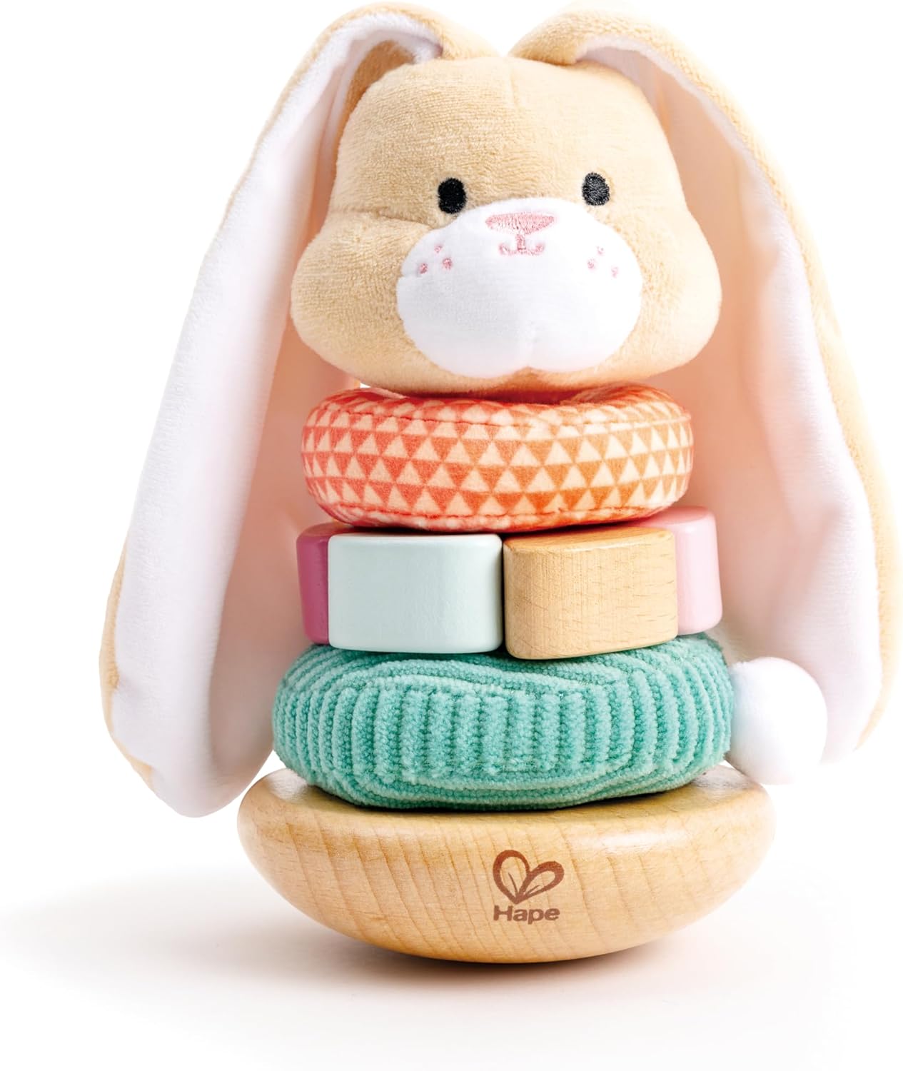 Jouet empilable Fidtoy Lapin Jouet sensoriel d'apprentissage à anneaux pour bébé