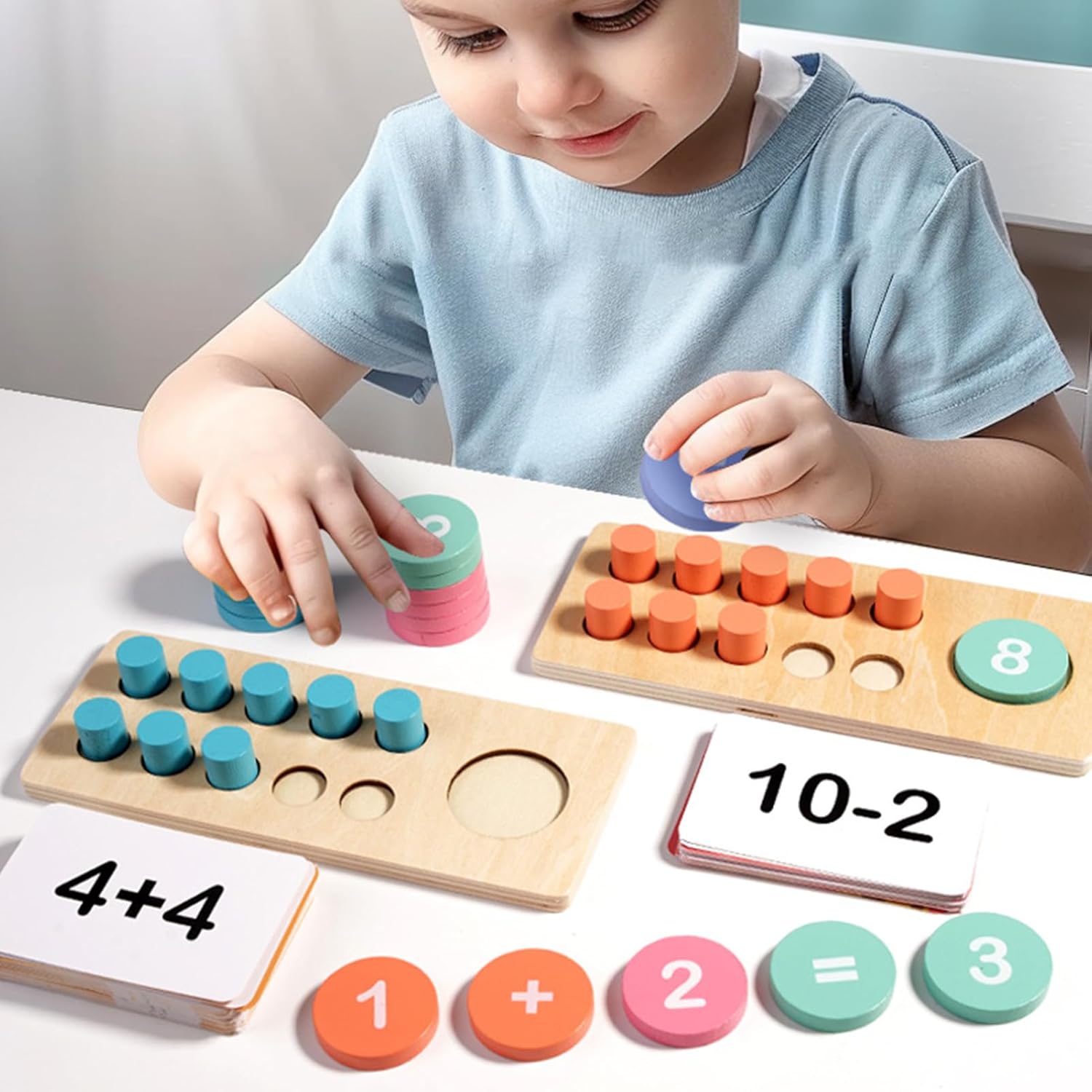 Fidtoy Diez Marcos Juego de Matemáticas Juguete Montessori para Aprender Números