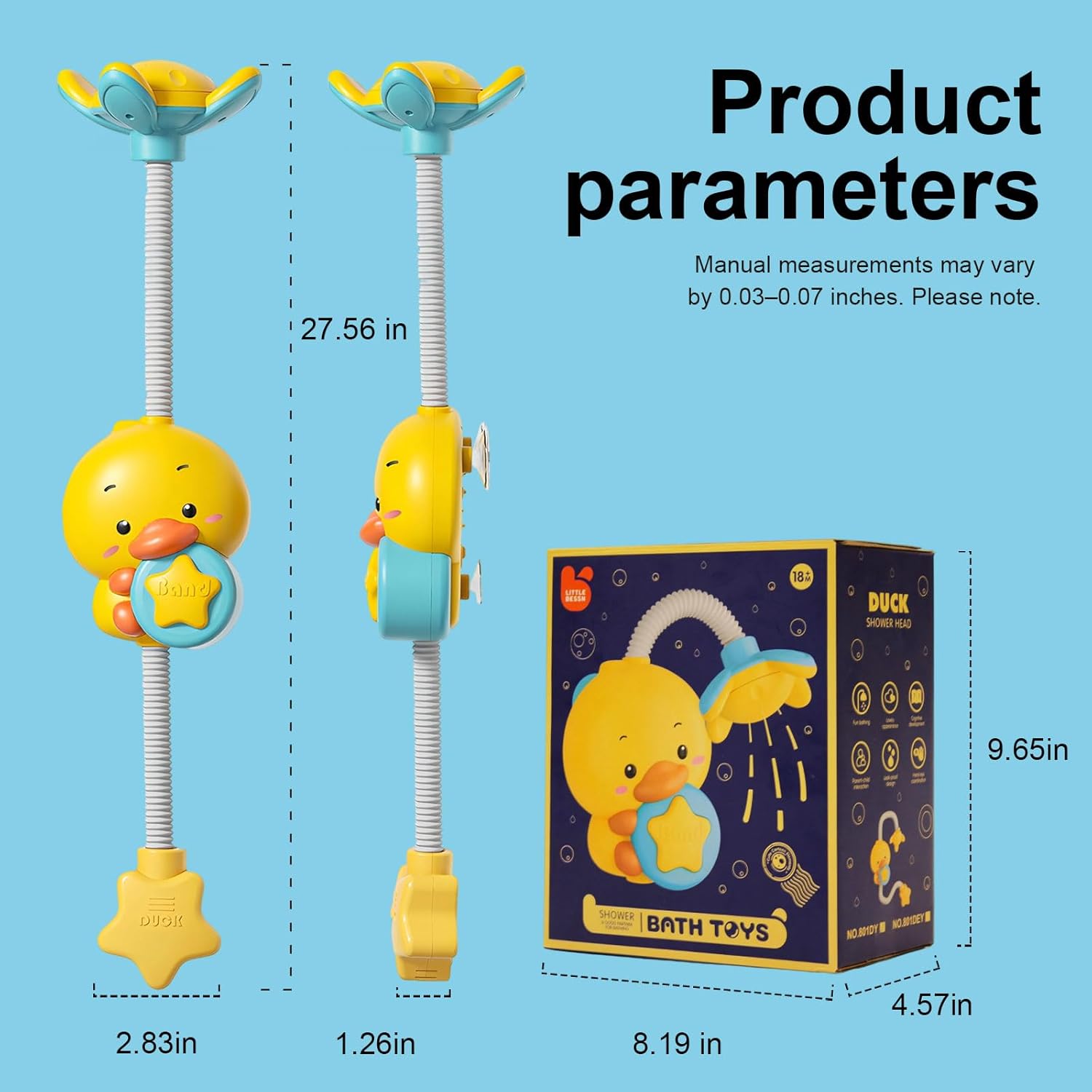 Fidtoy Little Bado / Poussin Water Jet Sprinkler – Interactive Bath Toy for Toddlers