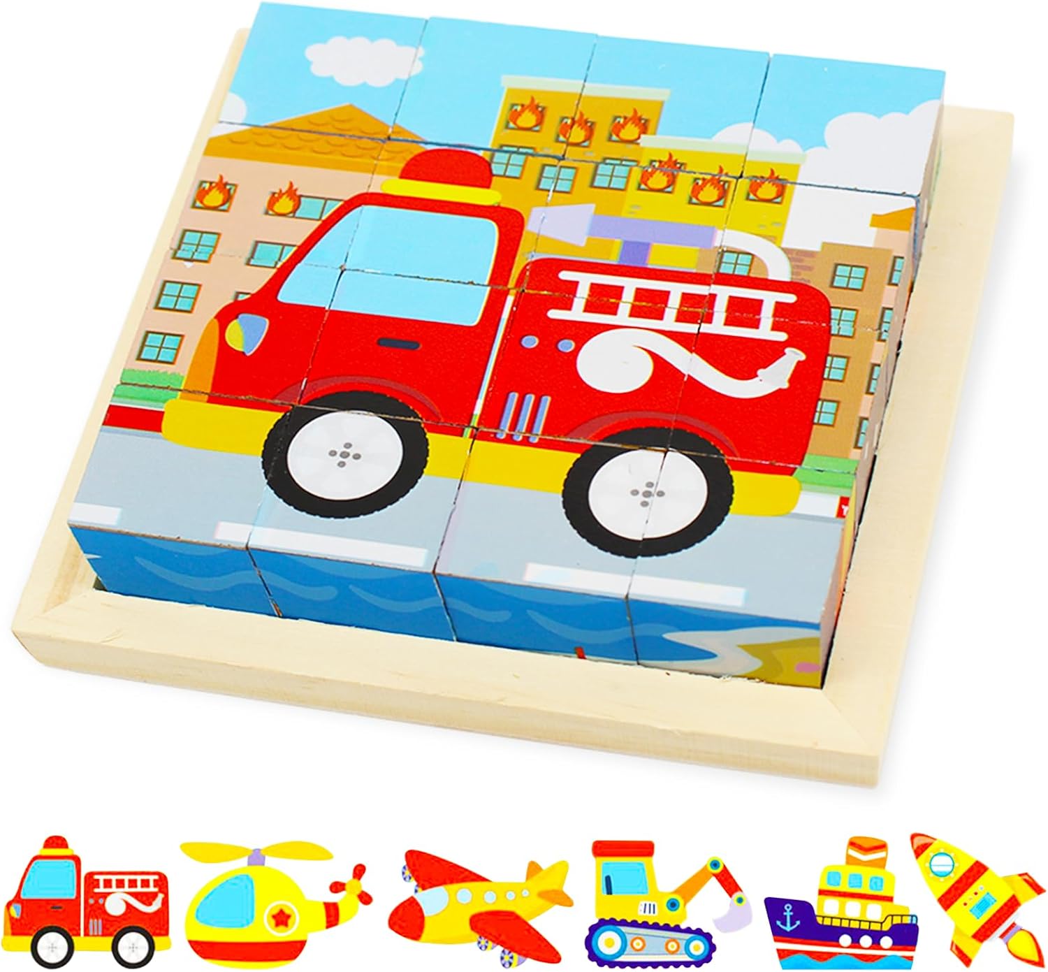 CubePuzzle – Leuk & Educatief – 3D Houten Blokken Puzzel