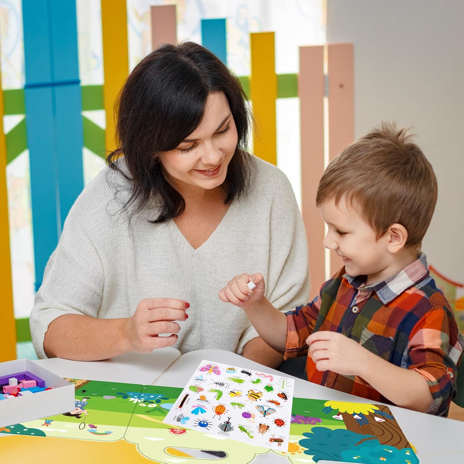 Reusable Sticker Book for Kids Magnetic Activity Book for Kids Airplane Travel Road Trip Essentials Travel Toys