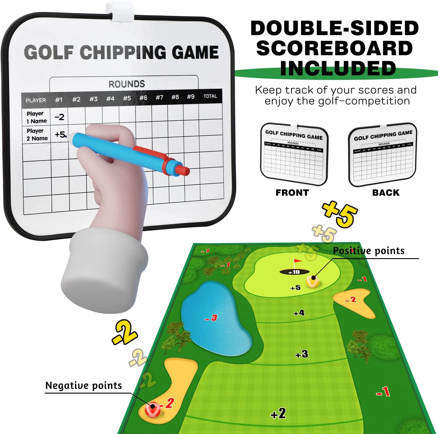 Fidtoy Chipping Golf Mat Game with Sticky Balls for Family Fun