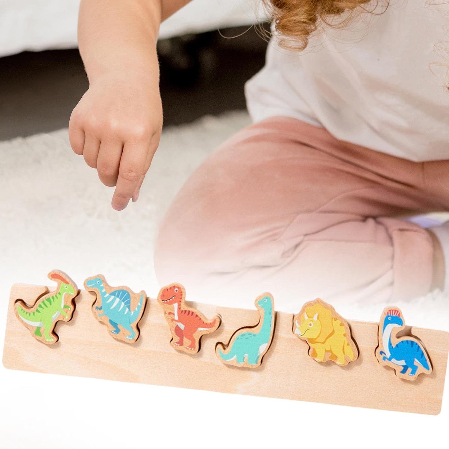 Juego de mesa de escritorio de juguete para emparejar rompecabezas para preescolares de 1 2 3+ años Dinosaurio