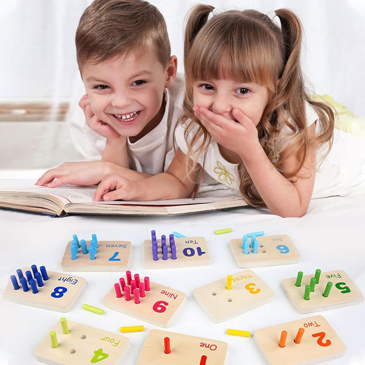 Jeu de comptage en bois Montessori Fidtoy Peg Board