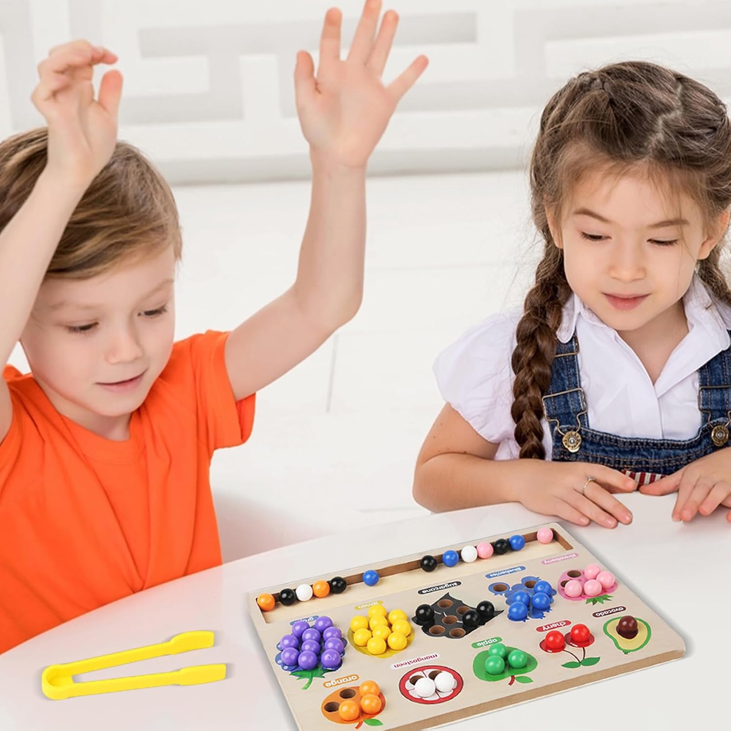 Juguete de madera Fidtoy para clasificar colores para el aprendizaje de la motricidad fina