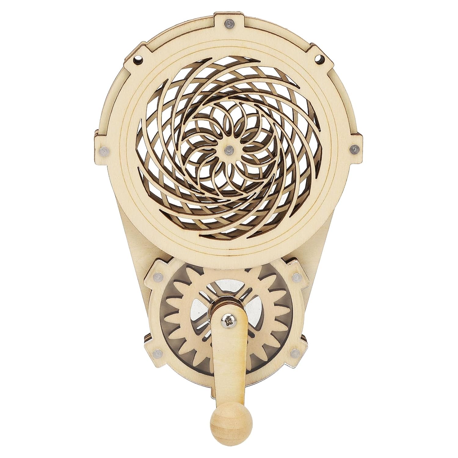 TARSHYRY DIY Wooden Hand Crank Gear Toy for Children Kids, Early Educational Puzzle Stimulate Imagination, Creative Wooden Model for Boys/Girls