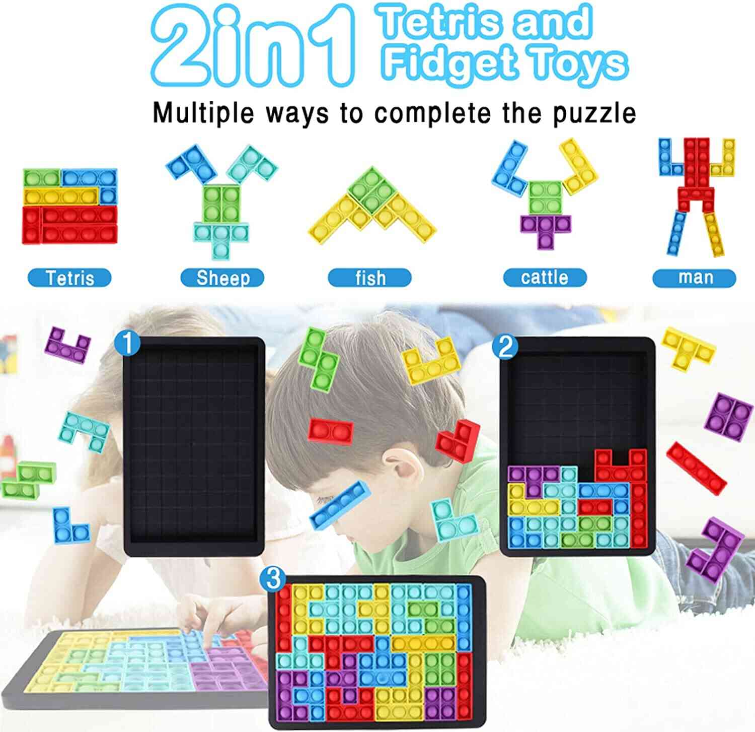Montessori Australie TetrisPOP™ Puzzle Fidget 2-en-1