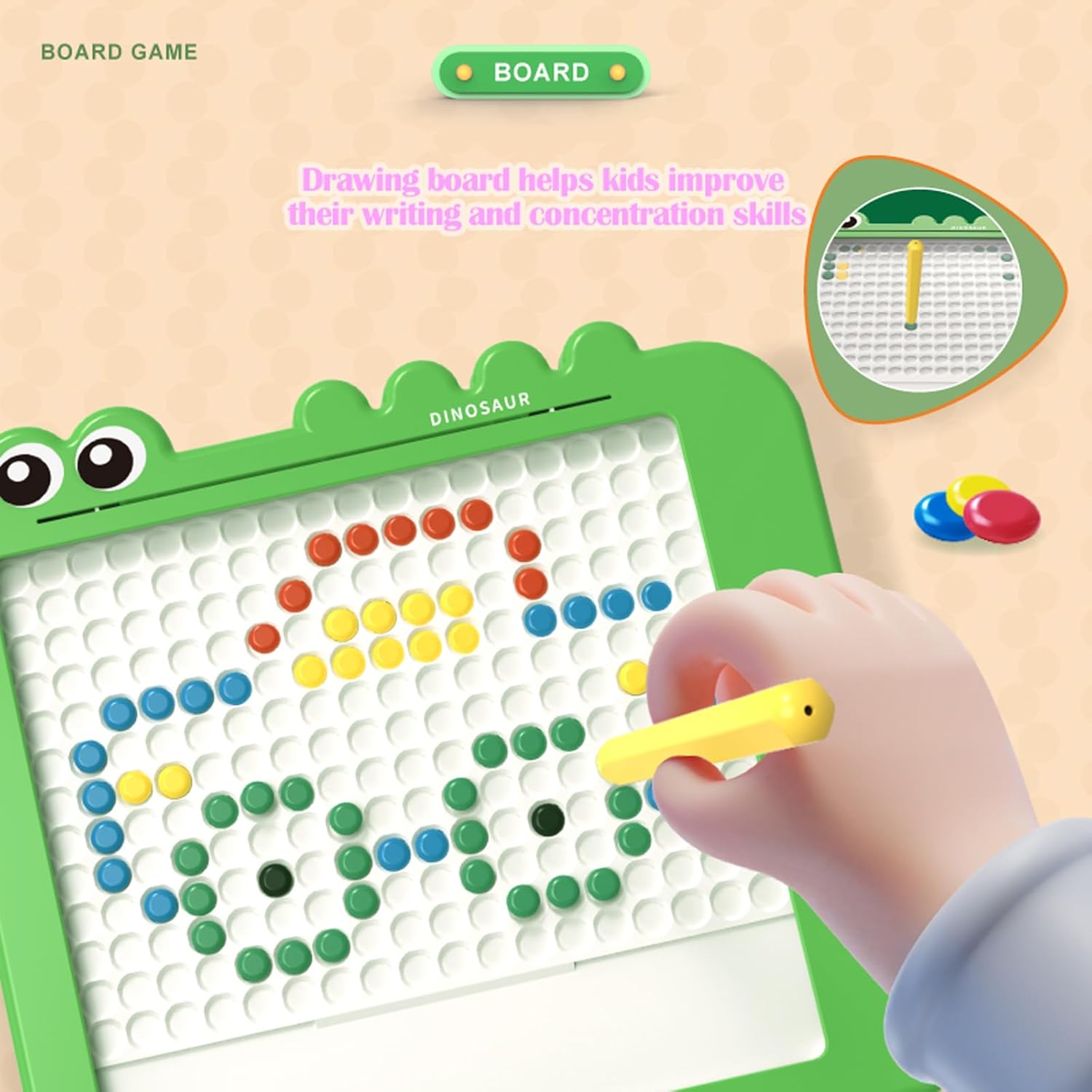 Fidtoy Magnetic Drawing Board for Kids – Montessori Art & Creative Bead Toy for Toddlers