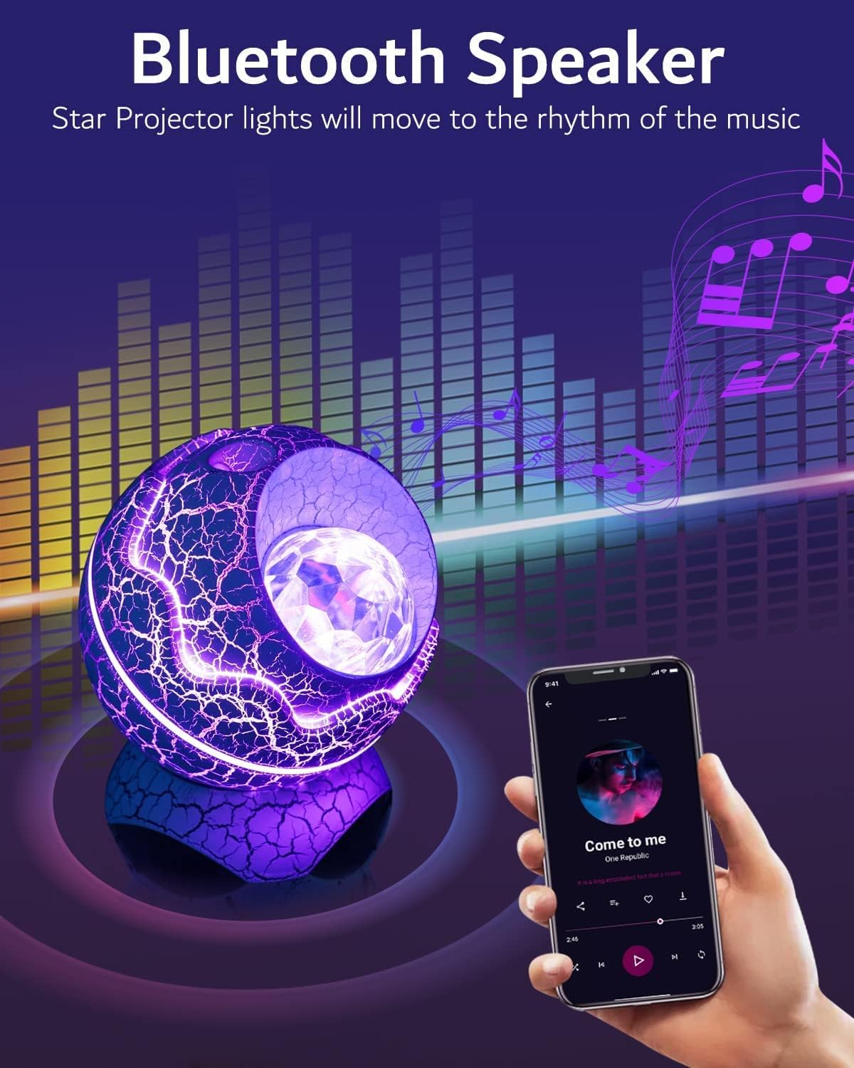Lámpara Nocturna Proyector de Galaxias Huevo de Dinosaurio Fidtoy