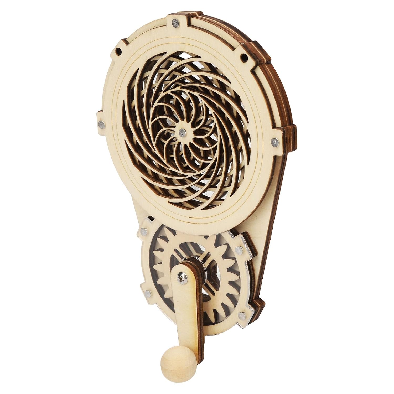 TARSHYRY DIY Wooden Hand Crank Gear Toy for Children Kids, Early Educational Puzzle Stimulate Imagination, Creative Wooden Model for Boys/Girls