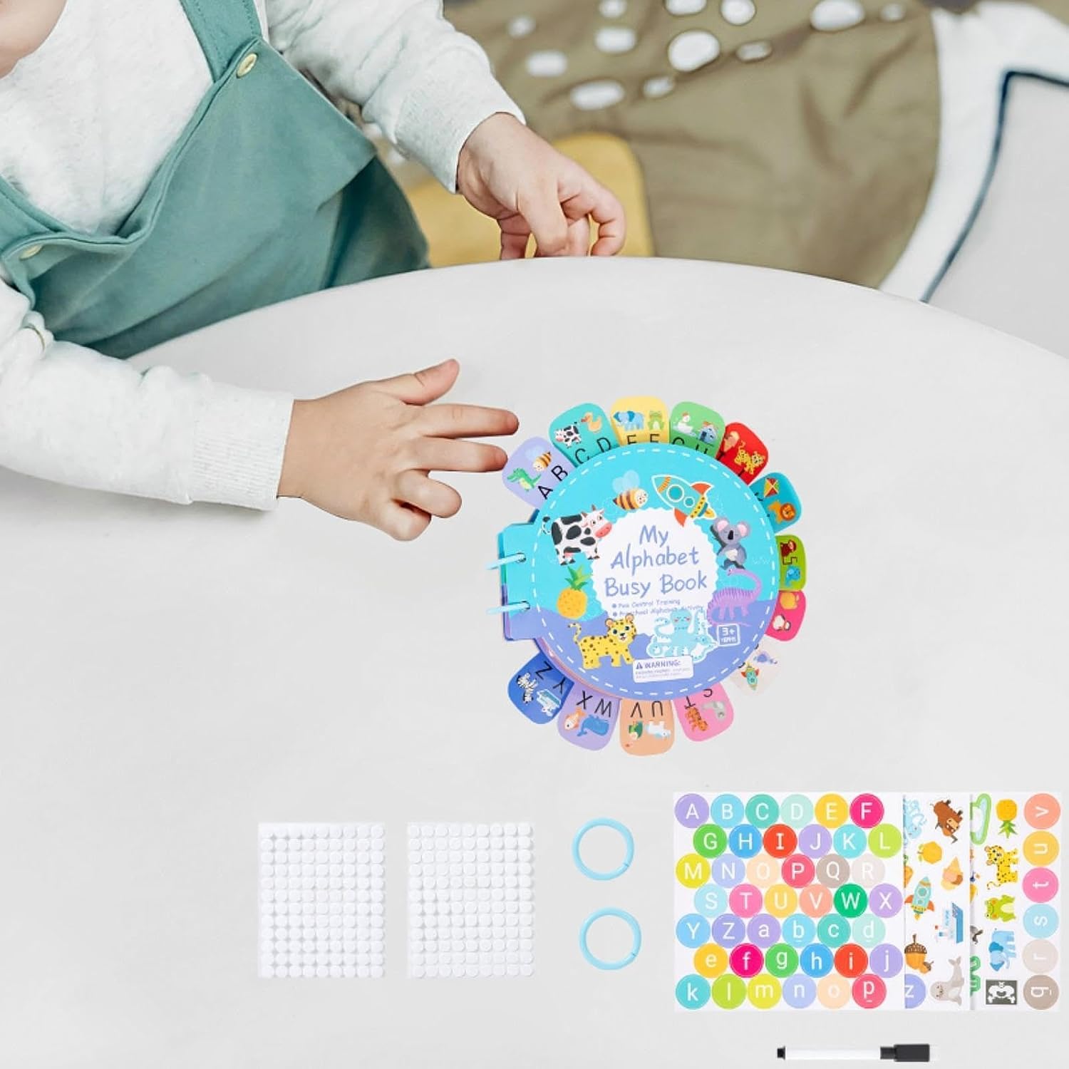 Alphabet Sticker Book, My First ABC Sticker Book, Busy Card Children's Book for Travel Toys