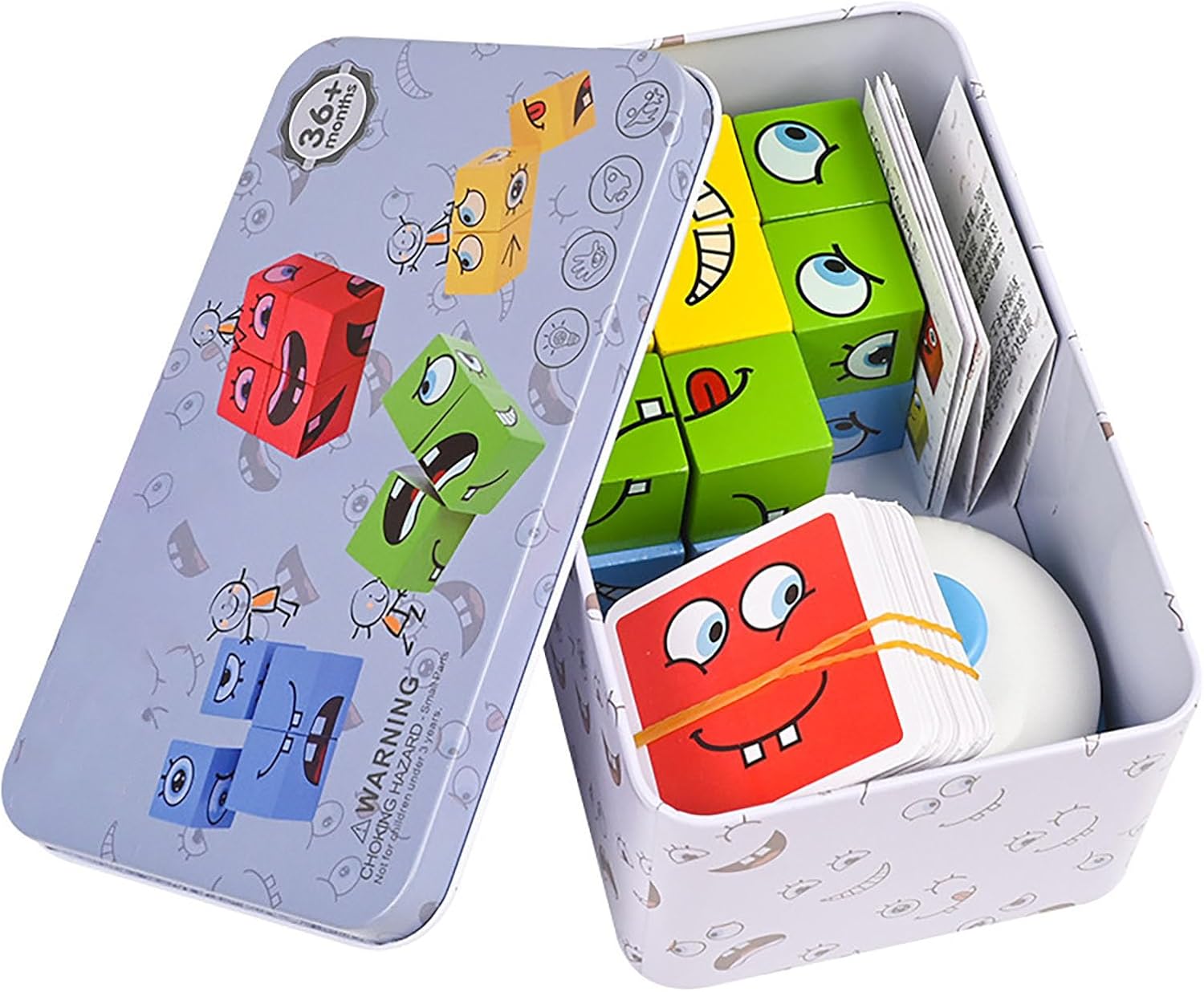 Fidtoy Wooden Facial Expression Matching Game – Educational Memory & Logic Puzzle Toy for Kids Ages 3+