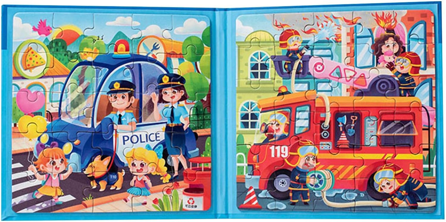 Magnetic Puzzle Book - Traffic Take Long Magnetic Jigsaw Puzzle | Animals Summer Toddler Puzzles Party Favors for 3-6 Years Old Girls and Boys by Bami