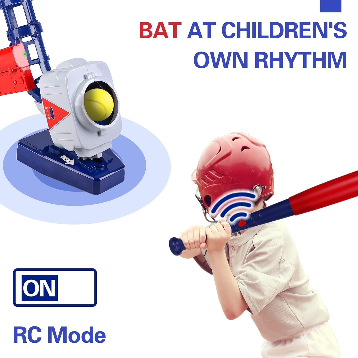 Set de lanzamiento de béisbol y tenis Fidtoy 2 en 1 con control remoto