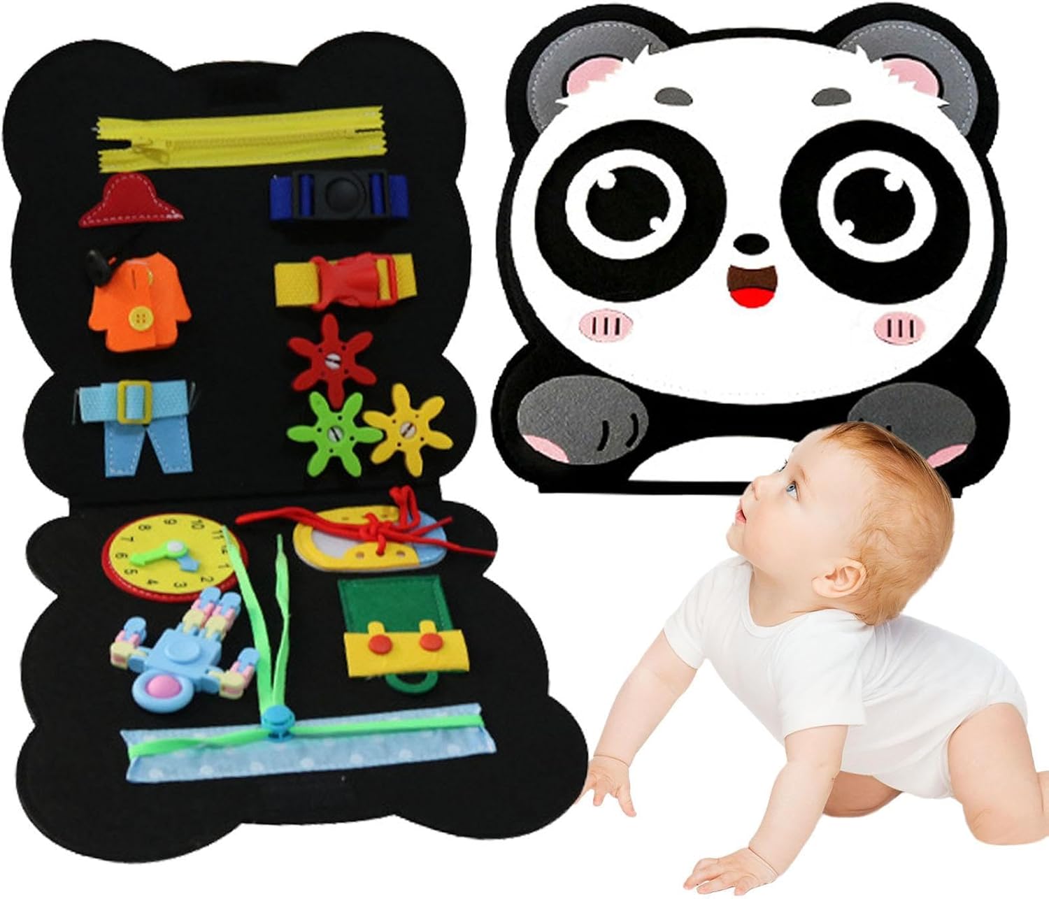 Imtrub Fieltro Panda,Bonito Juguete Cuentos Fieltro Pandas | El Aula Preescolar Debe Tener un educación temprana Aprendizaje Fieltro