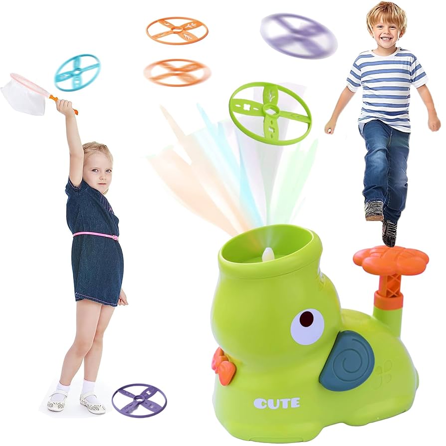 Fidtoy Whale Flying Disc Launcher Toy with Catch Nets