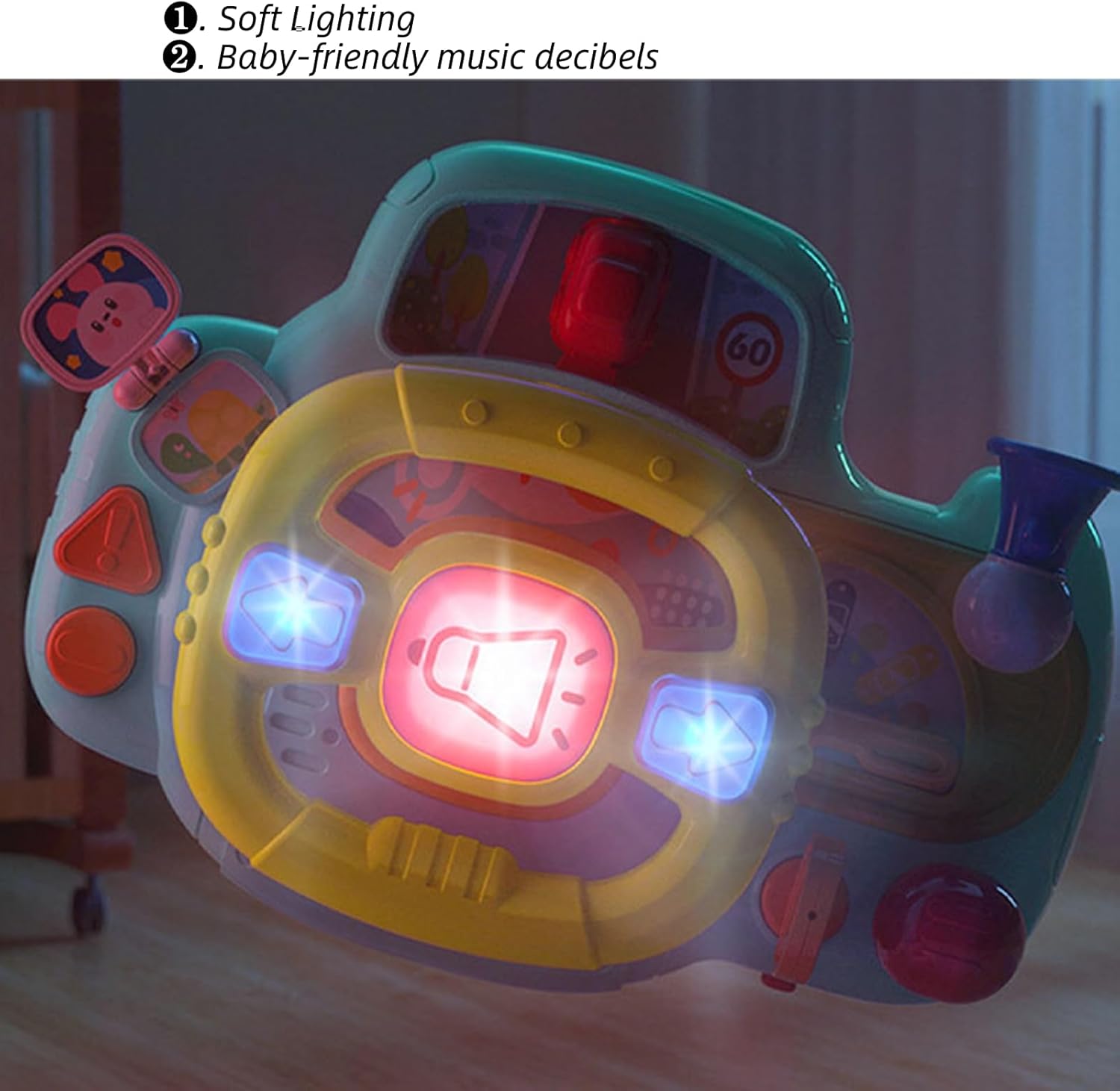Fidtoy Baby Steering Wheel Toy with Lights and Sounds – Interactive Musical Driving Toy for Toddlers