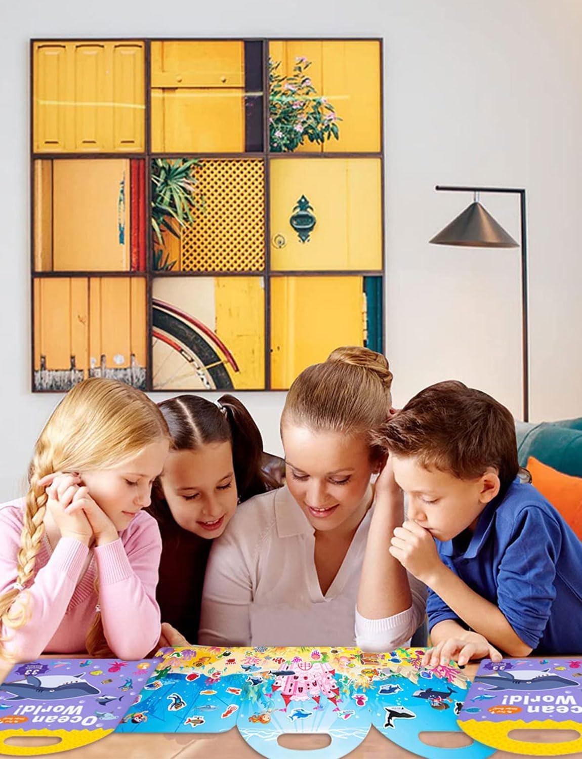 SIBBYE Portable Jelly Quiet Book,Reusable Sticker Book for Kids, Preschool Learning Activities for Toddler-Travel Toys Sticker Book Educational Gifts (Ocean)