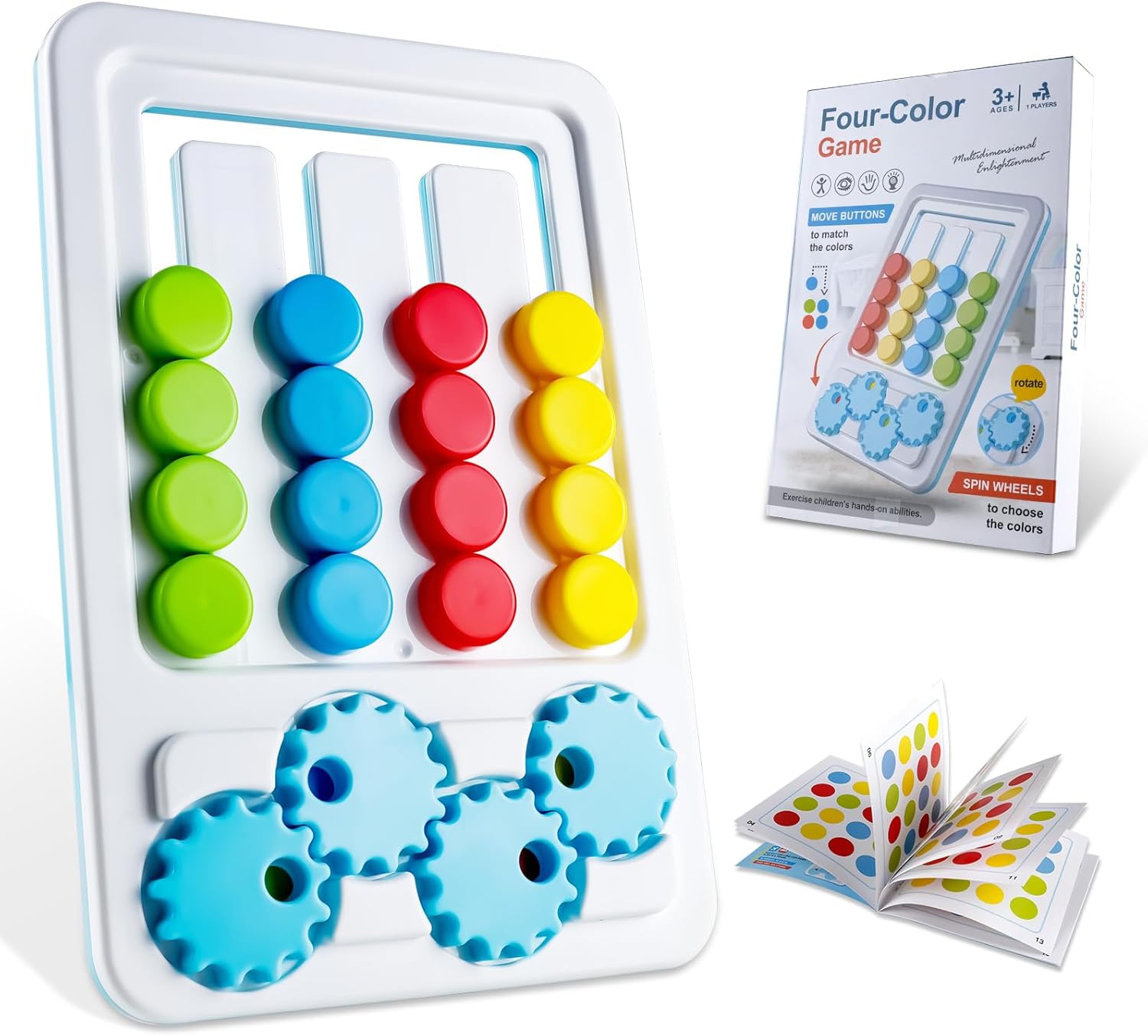 Juego de Lógica 2 en 1 de Engranajes con Patrón de Cuatro Colores - 006