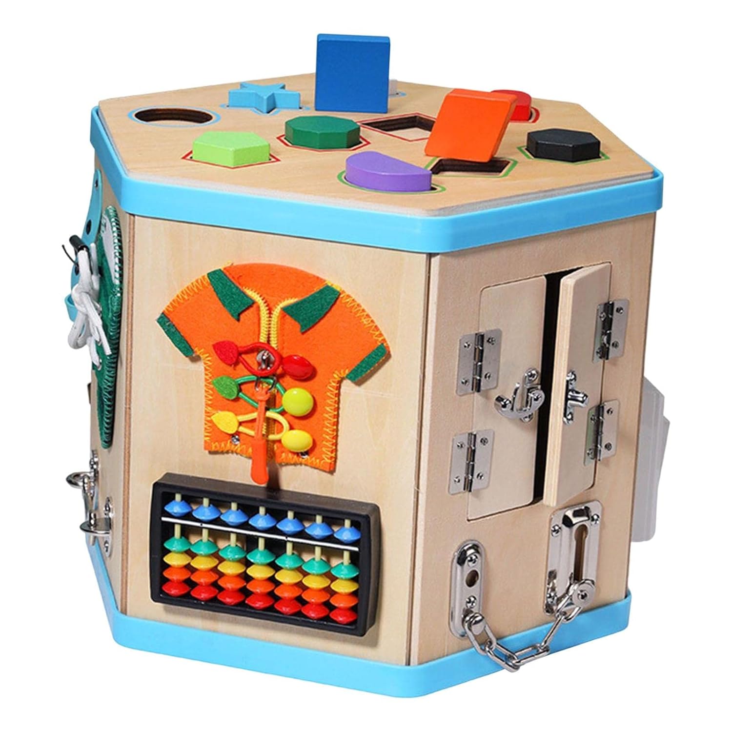 Portable Basic Motor Skill Activity Board for Kids 1-2 Years Old Great Gift Six Sides | Educational | Other Educational Toys