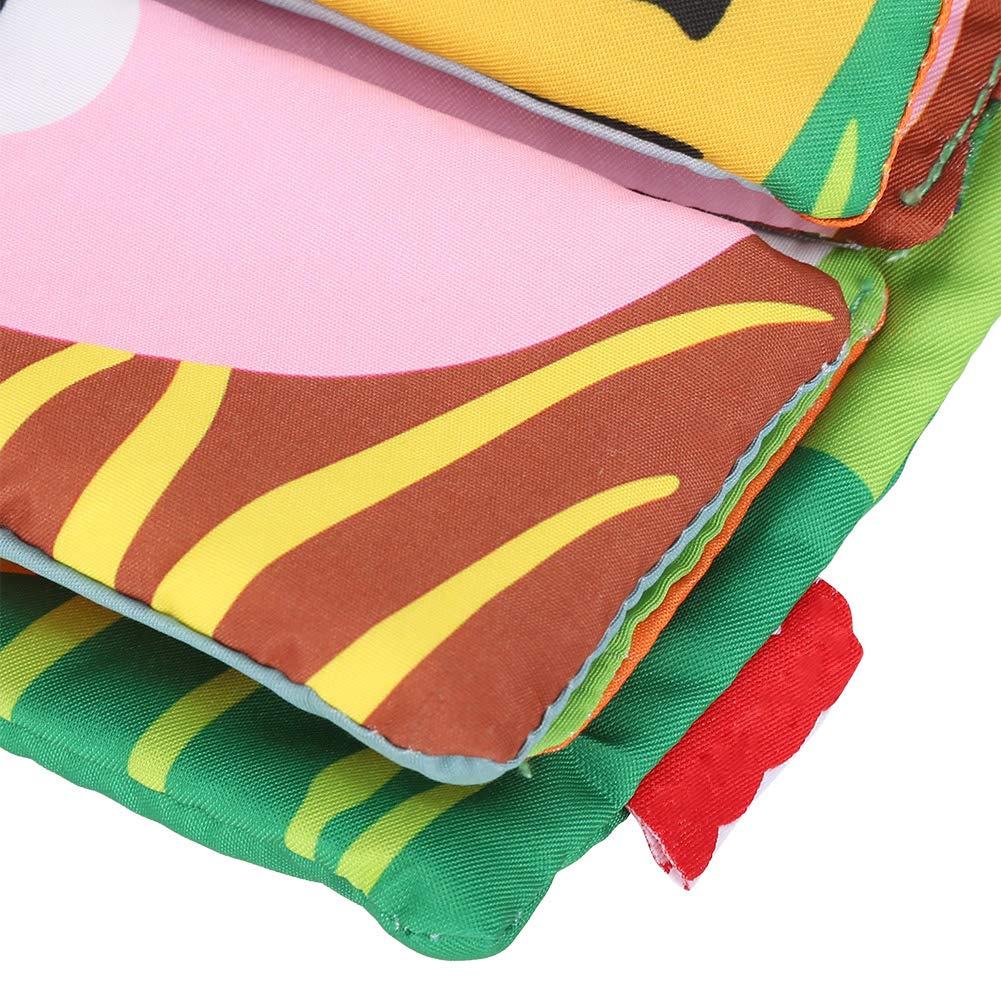 Fidtoy Montessori Soft Cloth Picture Book for Babies – Animal Sensory Fabric Book, Crinkle Early Learning Toy, Tactile Baby Book for Visual Recognition