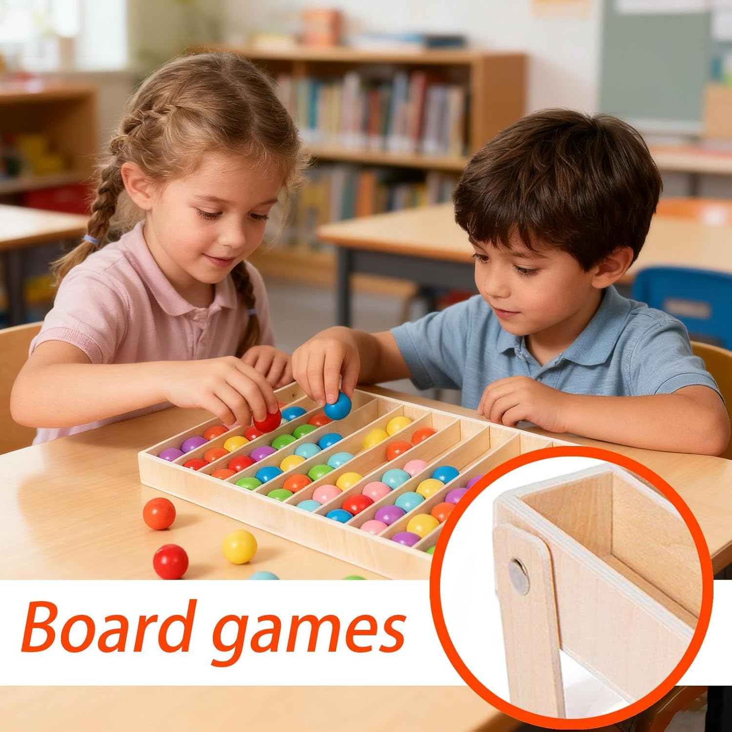 Genérico Color Sorting Toys - Sorting Game Colored Balls - Wooden Educational Toy for Toddlers - for Boys Girls Classroom Homeschool Nursery Tutoring Birthday