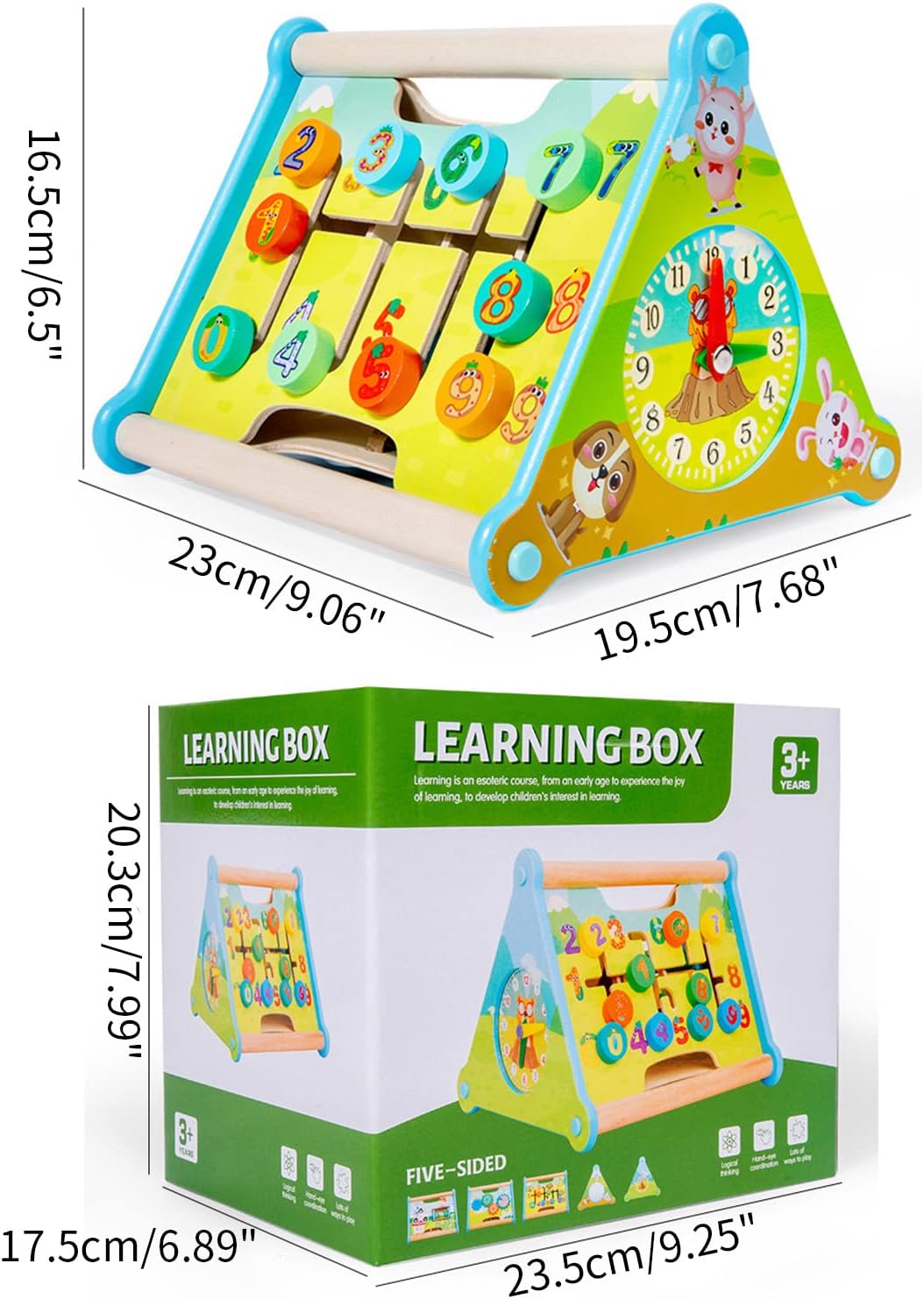 Montessori Toys Busy Triangle Clock Gear Learning Toy Activity Center Toddler Travel Toys Children Sensory Toys