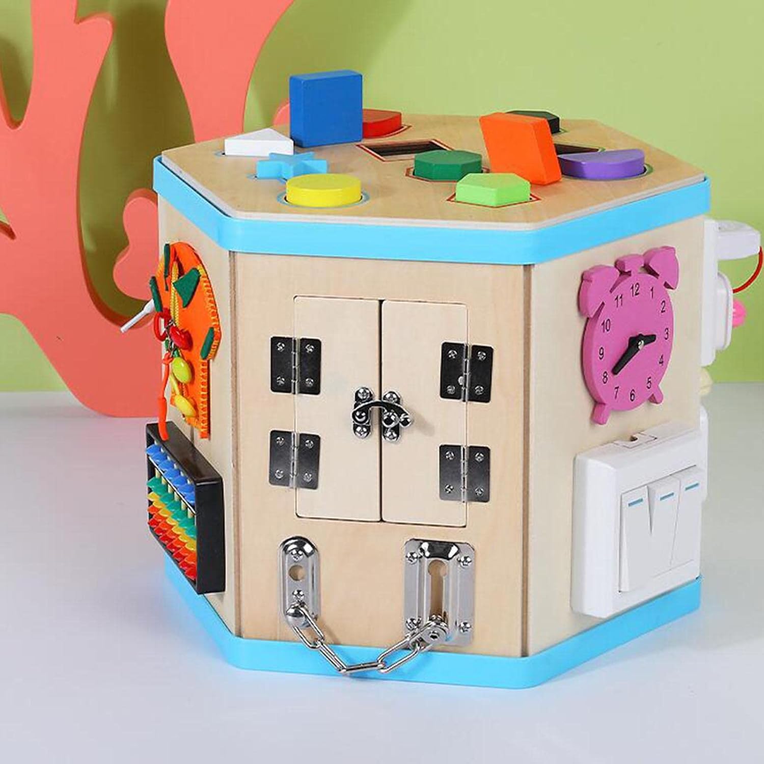 Portable Basic Motor Skill Activity Board for Kids 1-2 Years Old Great Gift Six Sides | Educational | Other Educational Toys