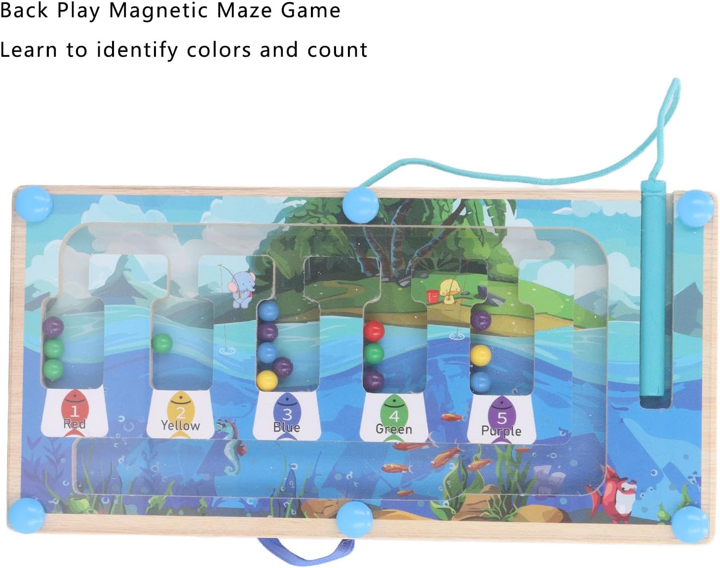 Placa de Madeira Com Luzes Led, Labirinto Magnético Com Tema Marinho, Interruptor de Luz Led Seguro, Jogo de Tabuleiro, Cor Rica, Brinquedo Sensorial para Crianças