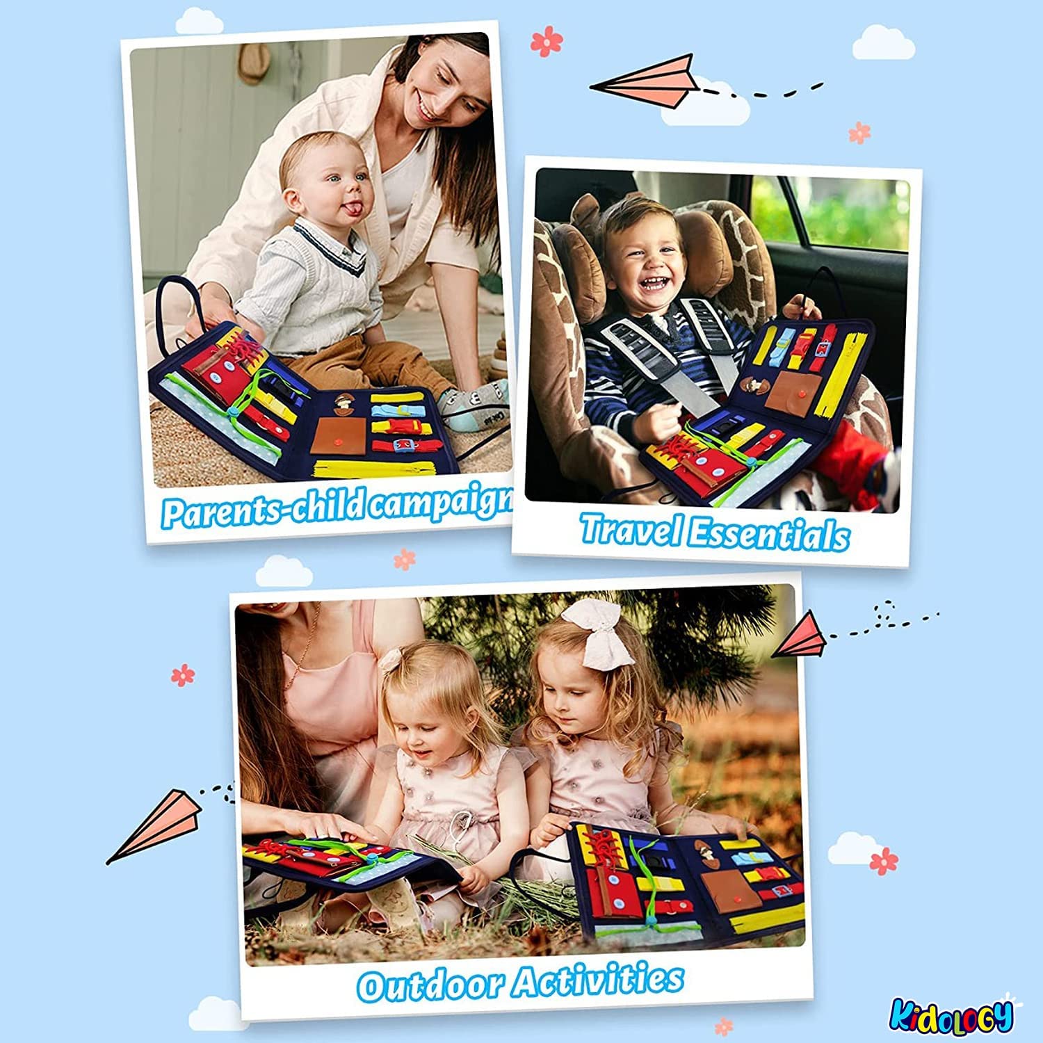 Fidtoy Portable Felt Busy Board for Toddlers Fine Motor Skills Travel Toy