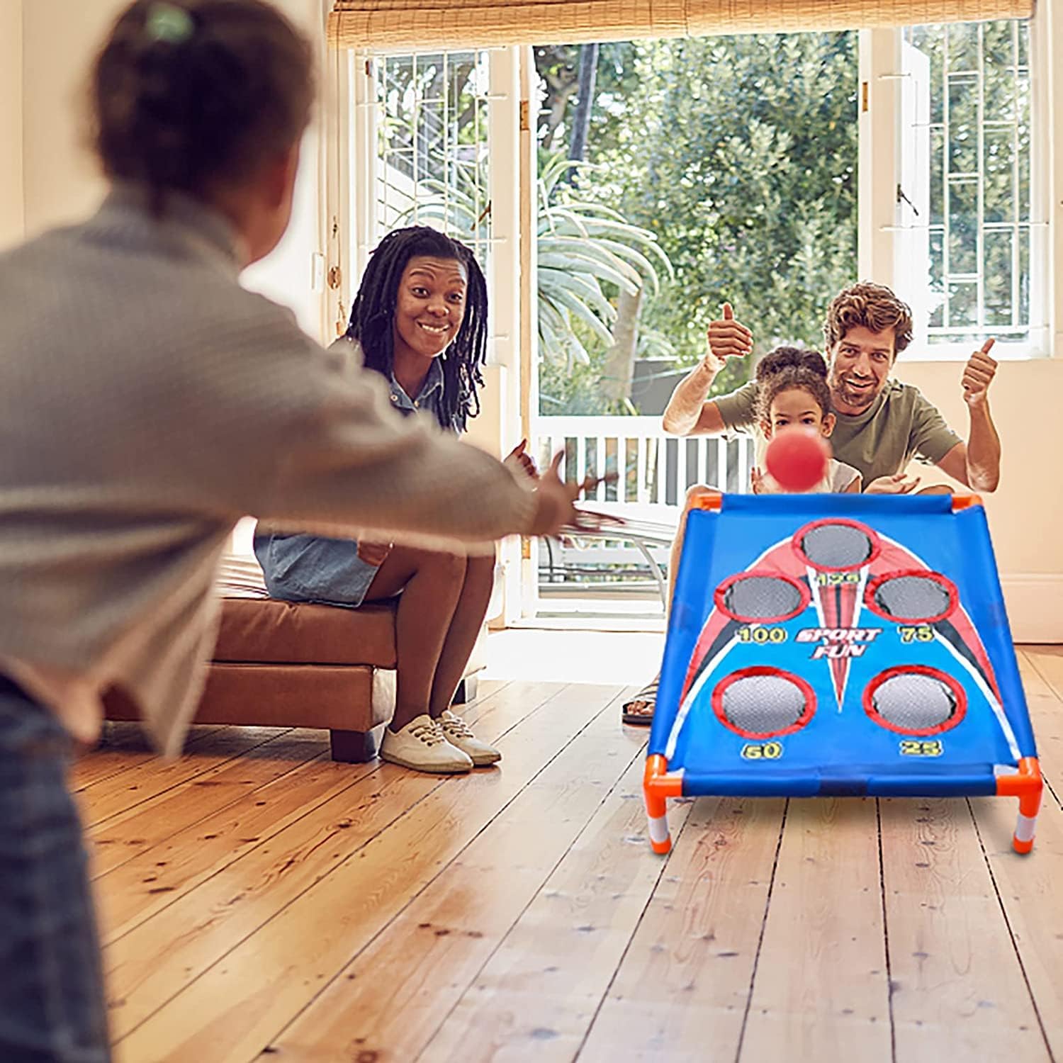 Jeu de Cornhole Fidtoy portable pour enfants, pour l'intérieur et l'extérieur