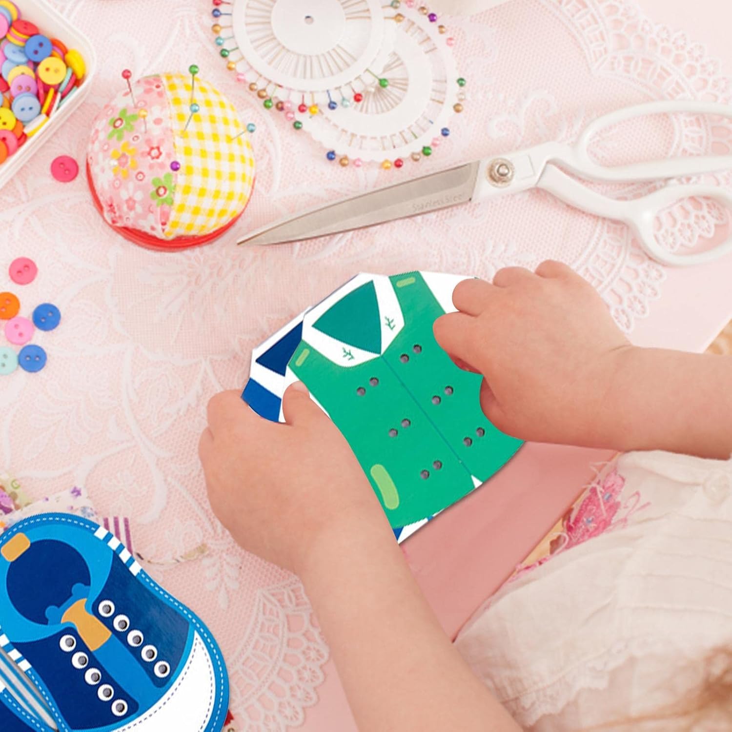 Placa de prática de amarração de cadarço - Brinquedo da prática da amarração da sapata do quebra-cabeça com botões redondos | Tênis ensinando cadarços de gravata aprender a enfiar o