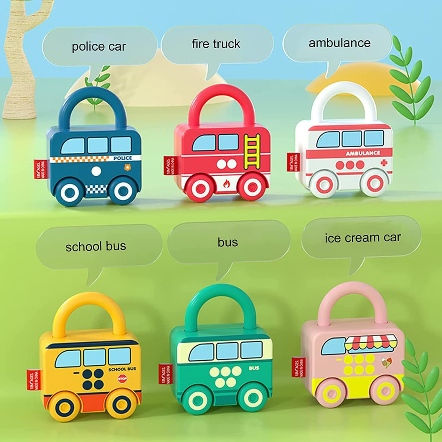 Fidtoy Unlock Train Team – Locomotive Multiple Wagons avec Cadenas pour Enfants