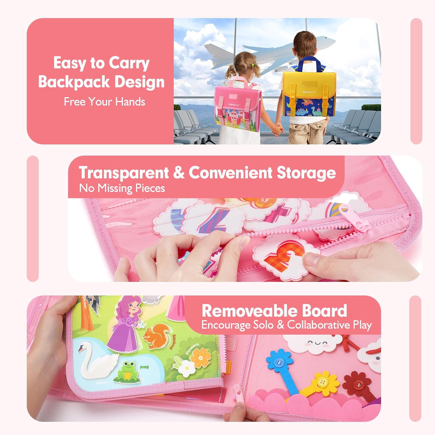 hahaland Toddler Toys Busy Board, Montessori Toys for Baby Boys, Boy Birthday Gift 18 in 1 Preschool Learning Activities with 12 Life Skills-Numbers,String Beads,Shapes,Colors,Puzzles,Alphabet