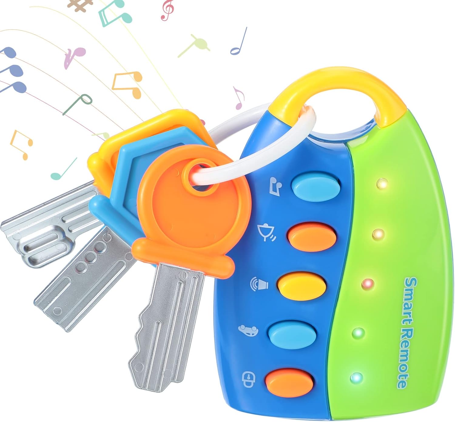 Fidtoy Musical Car Key Toy for Toddlers – Interactive Baby Car Remote Toy with Lights, Sounds & 10 Songs for Early Learning Play