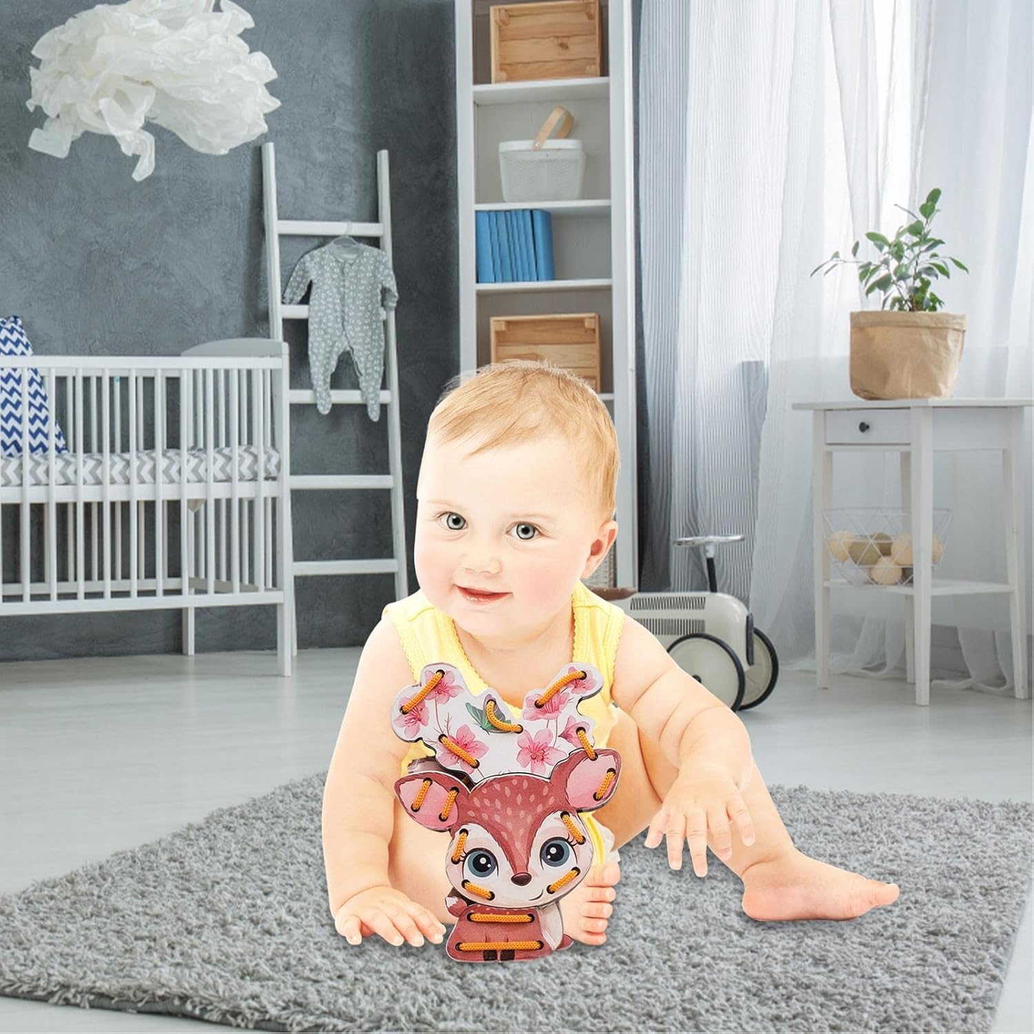 Ukuding Lacing for Toddler - Lacing Cardboard Sewing Cards Animal - Craft Supplies for Preschool Education Farm, Lacing Games, Activity Toys