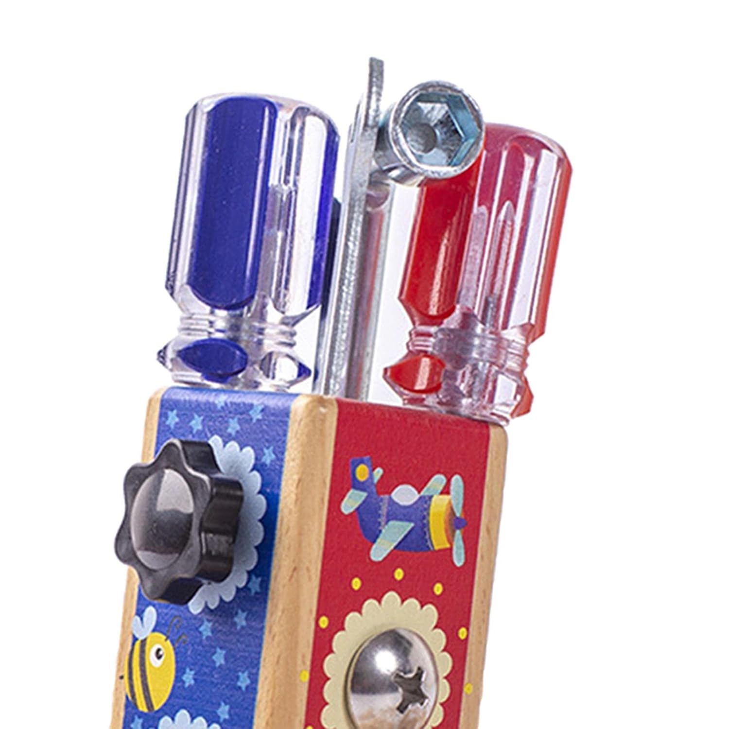 ATORSE Montessori Wooden Screw Driver Busy Board Motor Skill Early Development Toys