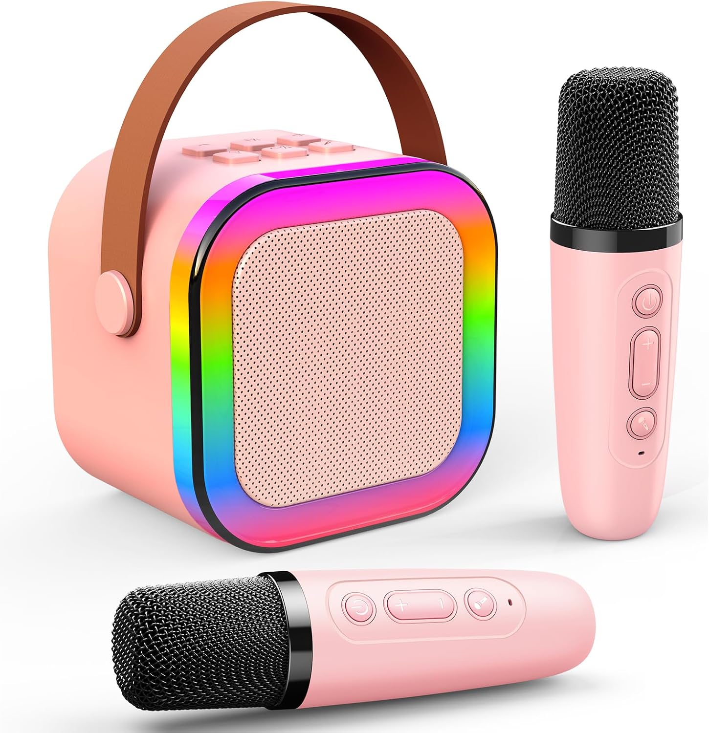 Fidtoy Kids Karaoke Machine with 2 Wireless Microphones Bluetooth Portable Speaker