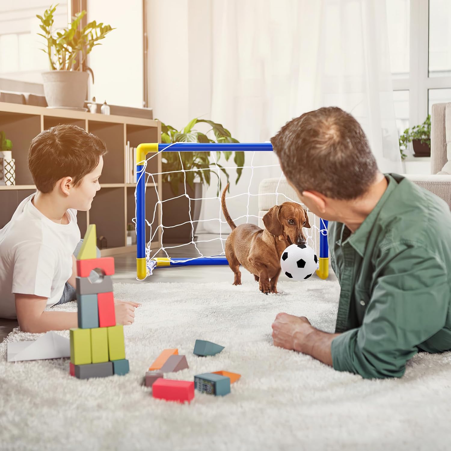Fidtoy Junior Football Goal Set with Ball Pump for Kids