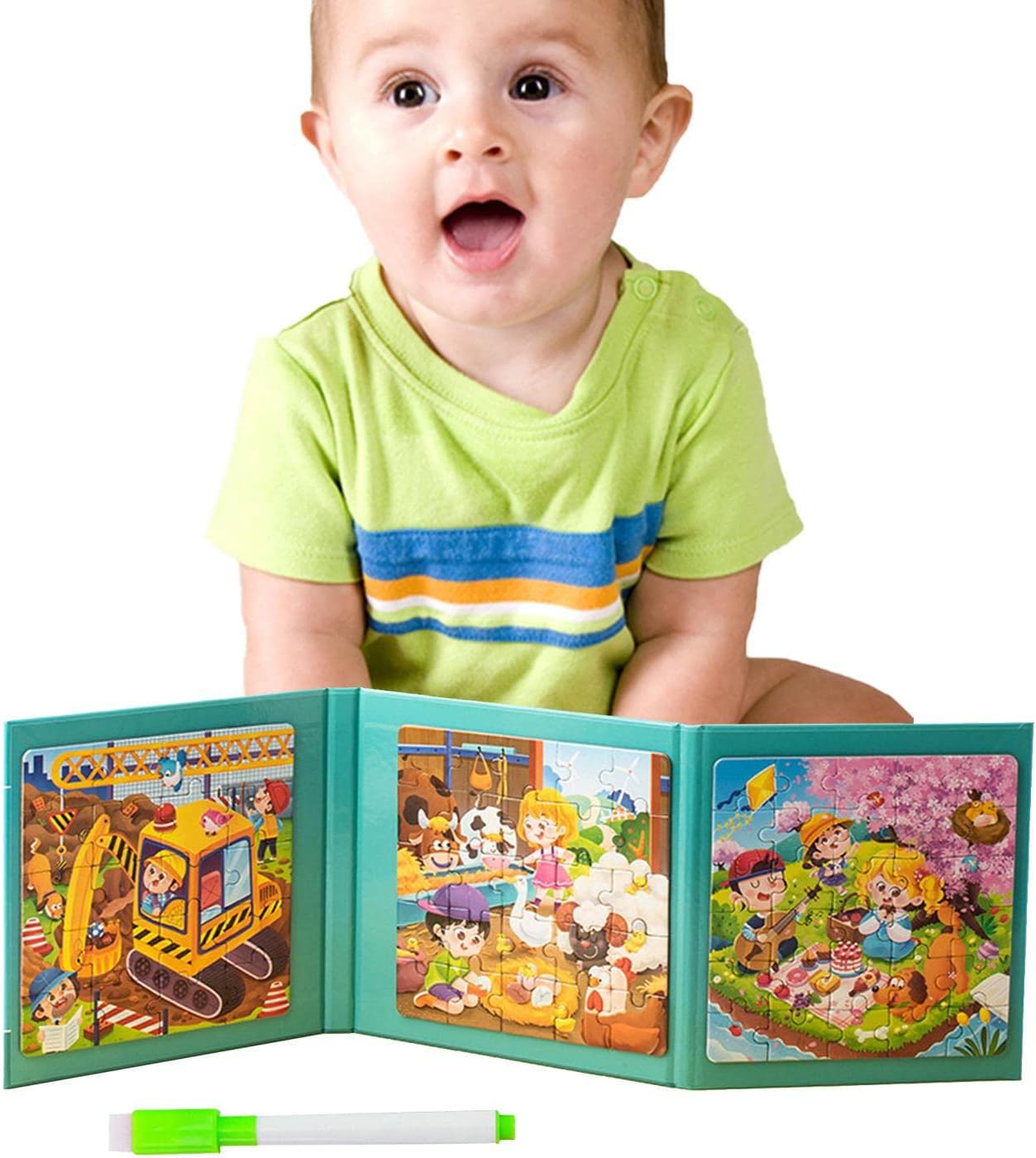 Rompecabezas magnéticos para niños | Juguete magnético - El Dibujo 4 en 1 desarrolla Habilidades, estimula el Cerebro, Disfruta aprendiendo para Picnic, Comedor, automóvil, avión