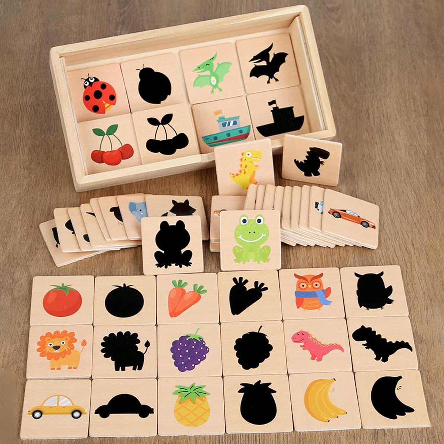 Lyla Jeu de société en bois L'Ombre Puzzle Jeu pour Garçons Filles de 3 4 5 Ans Tout-petits