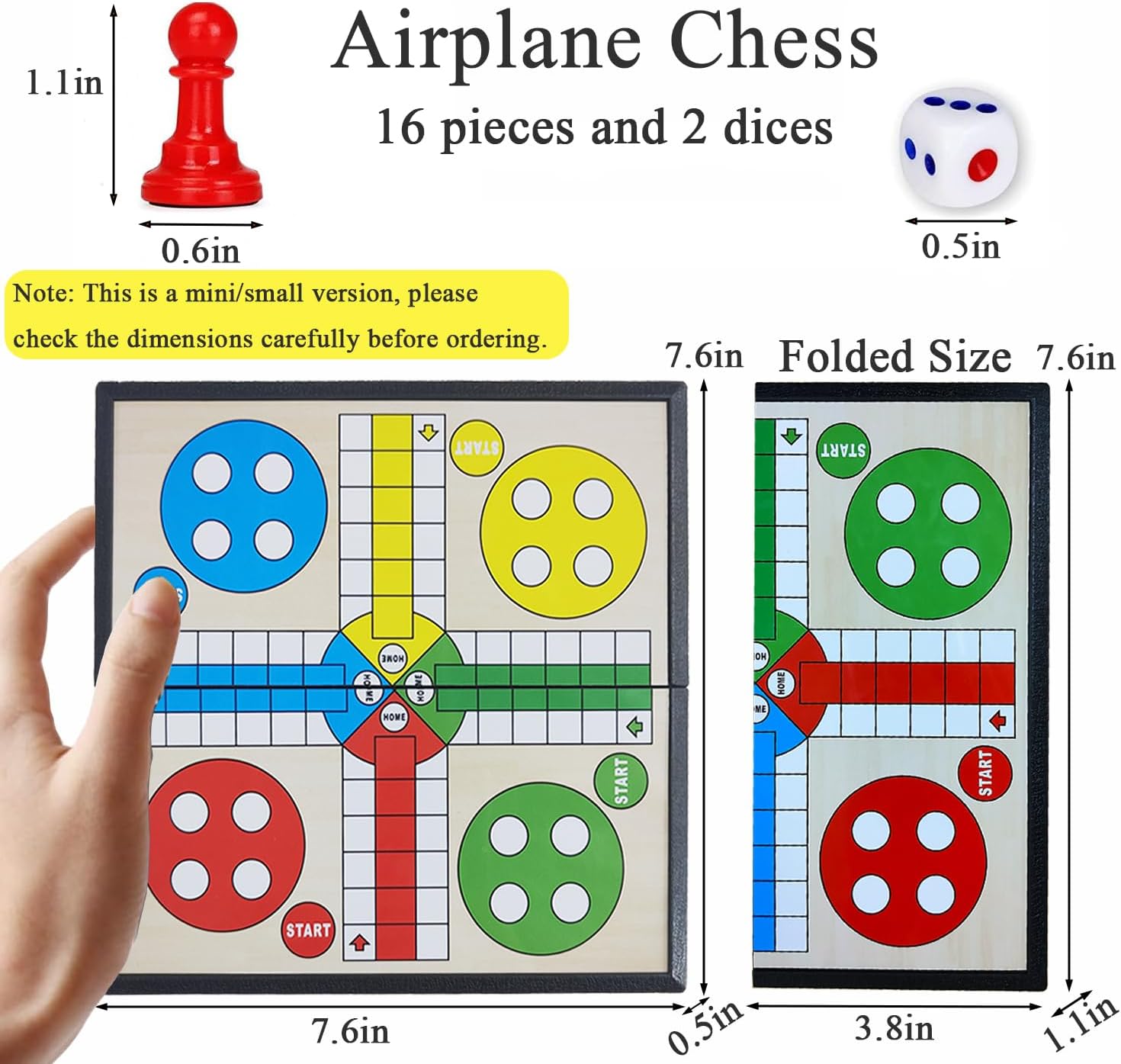 Fidtoy Magnetic Travel Ludo Family Game for Kids Foldable Portable Board Game Age 6+